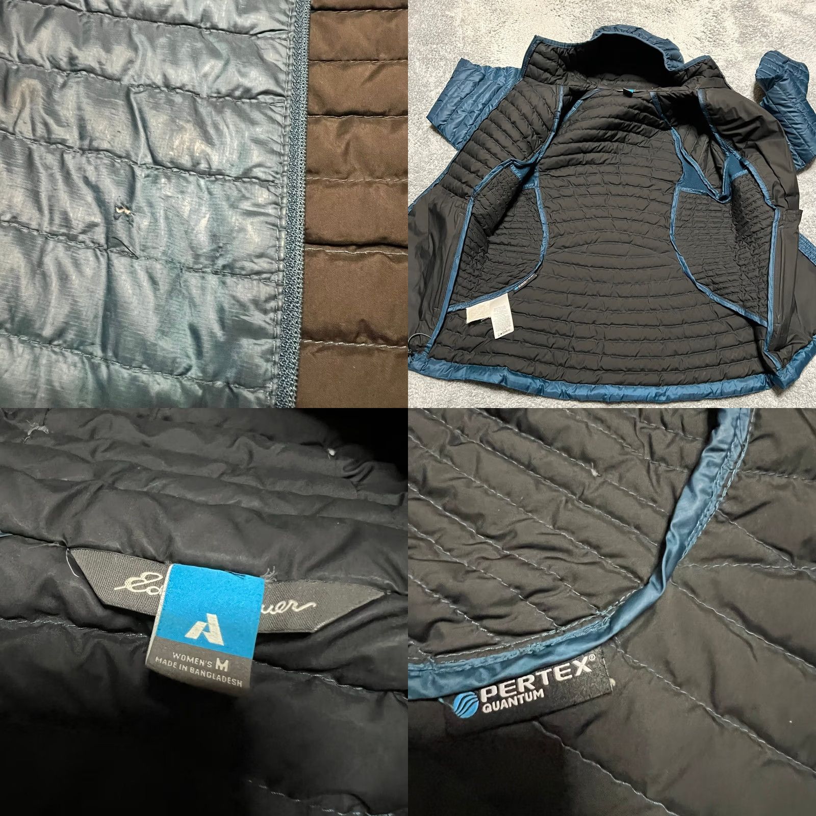 Eddie Bauer VINTAGE Eddie Bauer Puffer Jacket Womens Medium Blue Green Pertex EB800 Down Coat flaw Size M / US 6-8 / IT 42-44 - 9 Thumbnail