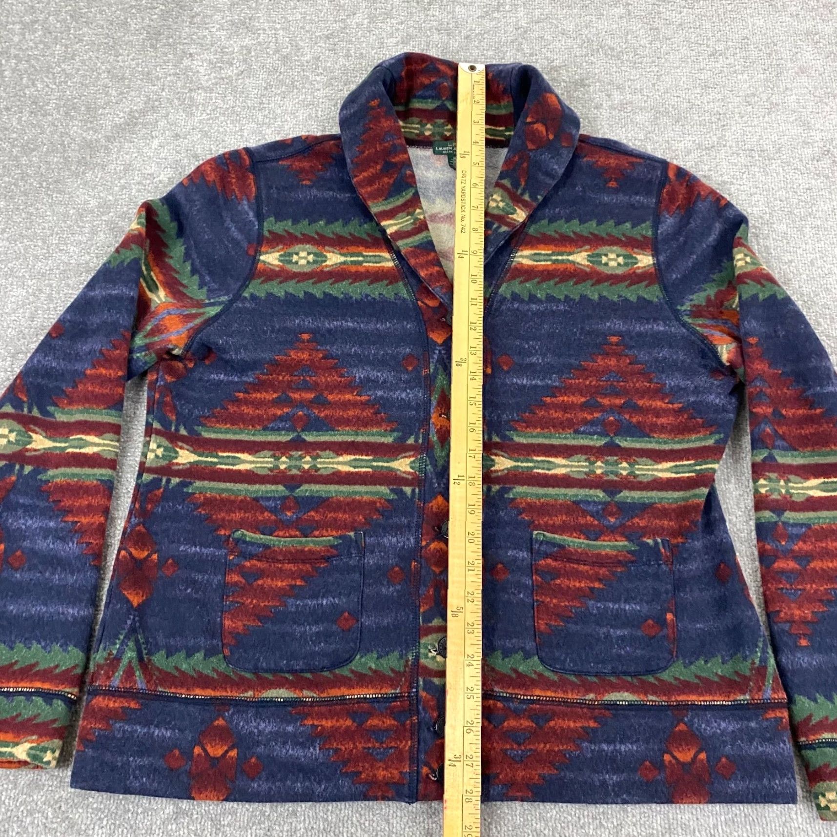 Ralph Lauren VINTAGE is not applicable; use original words only. Ralph Lauren Lauren Jeans Co. Sweater Women XL Aztec Southwestern Shawl Cardigan Size XL / US 12-14 / IT 48-50 - 4 Thumbnail