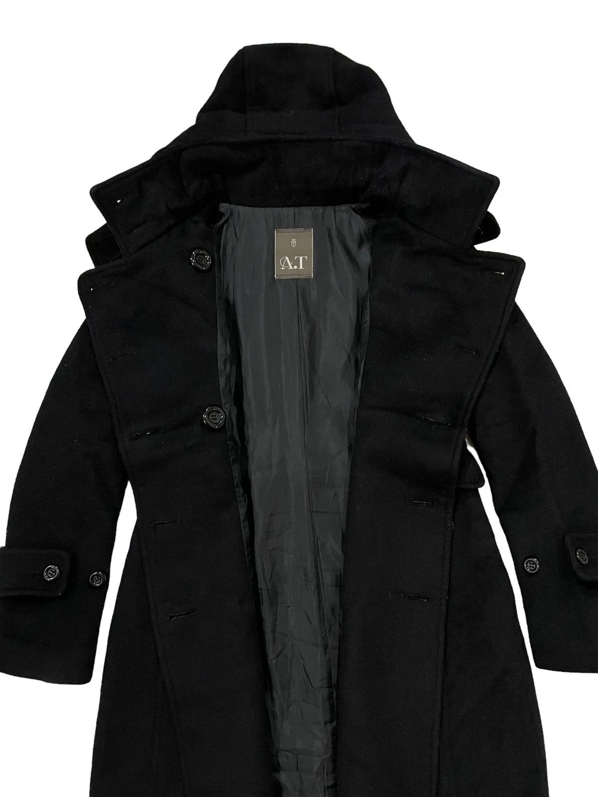 Japanese Brand × Yohji Yamamoto A.T. Atsuro Tayama Faux Wool Double Breasted Hooded Jacket Size US S / EU 44-46 / 1 - 10 Thumbnail