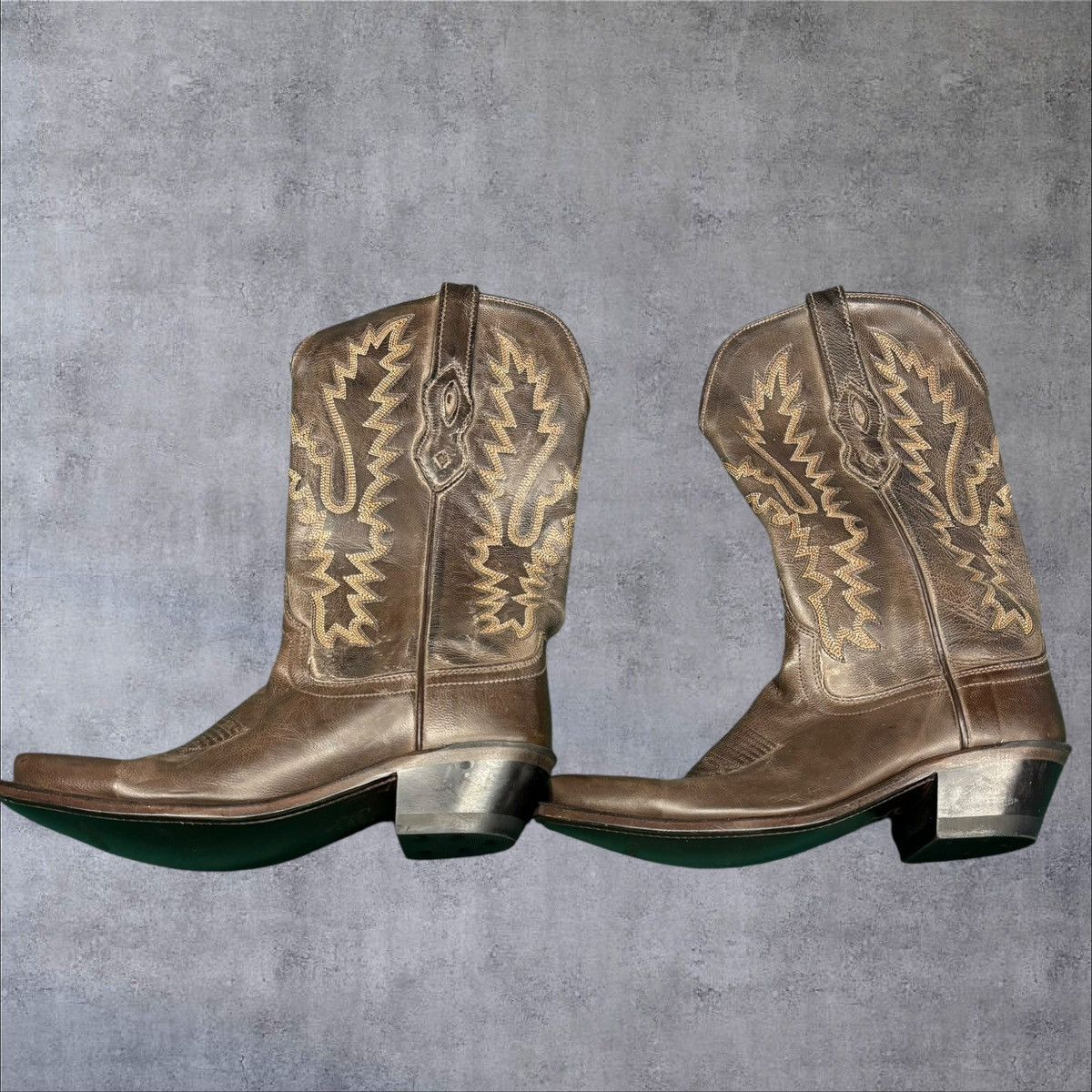 Cowboy Equipment Brown Old West Leather Cowboy Boots Size US 7 / IT 37 - 2 Thumbnail