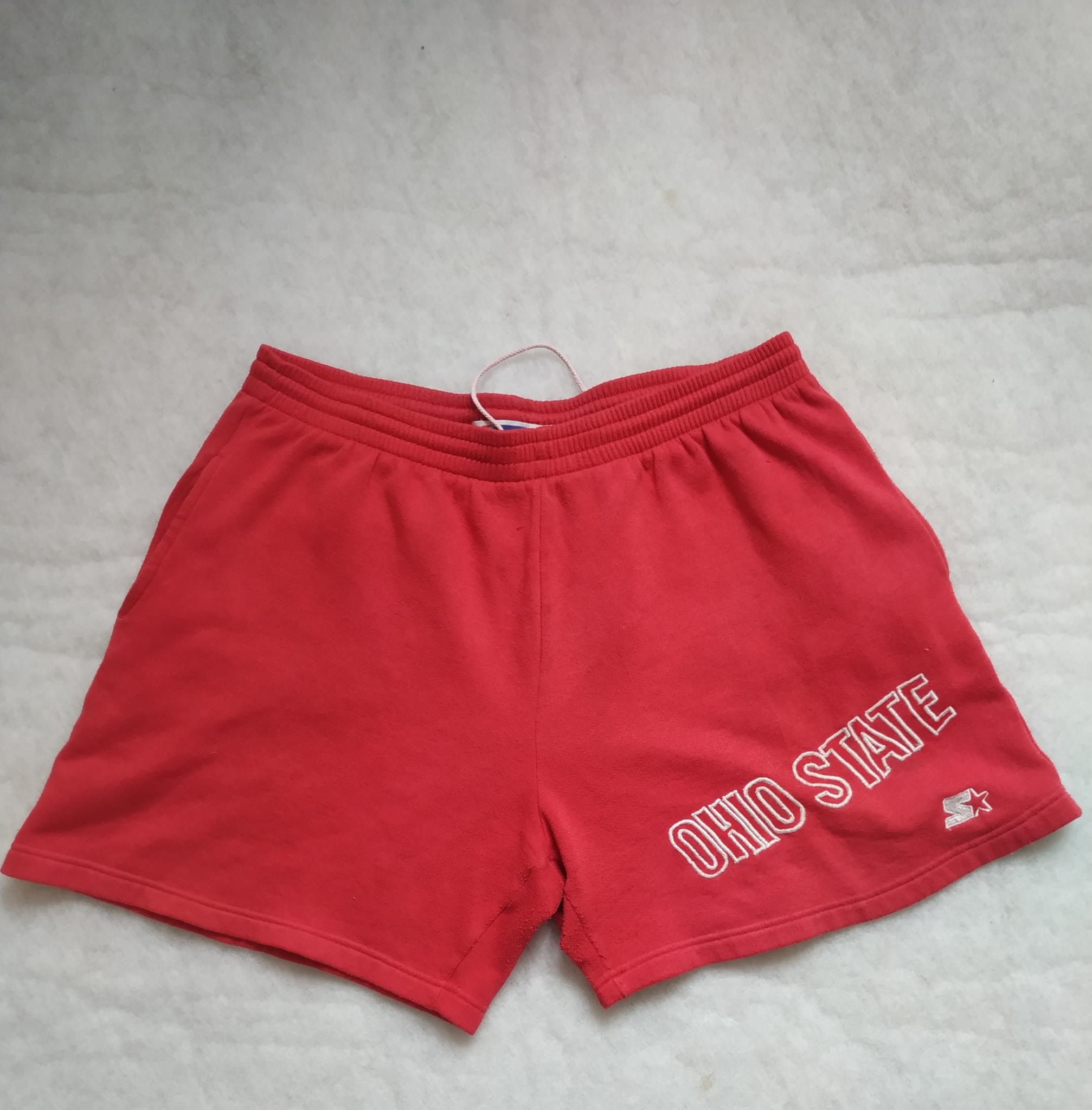 Starter × Vintage Vintage 1990s Starter Ohio State red Gym sweatpants shorts Size US 32 / EU 48 - 1 Thumbnail