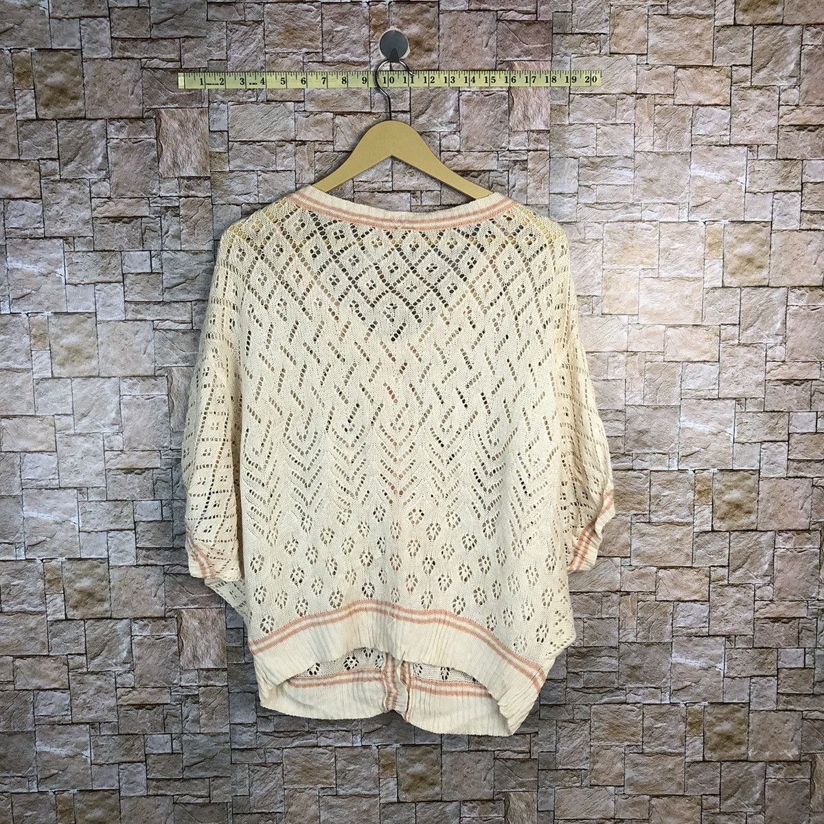 Homespun Knitwear × Japanese Brand × Vintage Japan vintage crochet meshnet Brown Knitwear #A756 Size M / US 6-8 / IT 42-44 - 11 Thumbnail