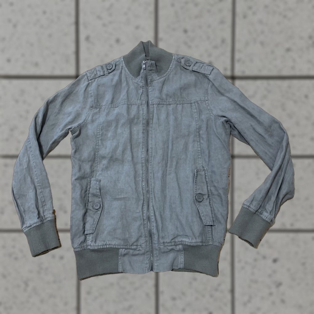 21 Men VINTAGE Flight 21MEN 100% Linen Bomber Jacket Men M Green Army Military Light Layer Shirt Size US M / EU 48-50 / 2 - 1 Thumbnail