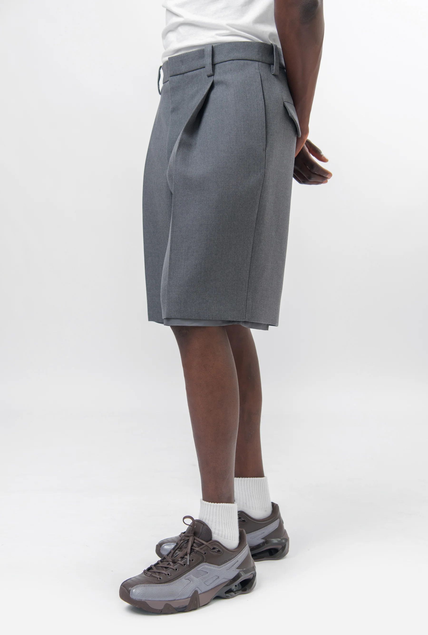 Jil Sander o1y1124 Double Face Fine wool Shorts in Grey Size US 34 / EU 50 - 2 Thumbnail