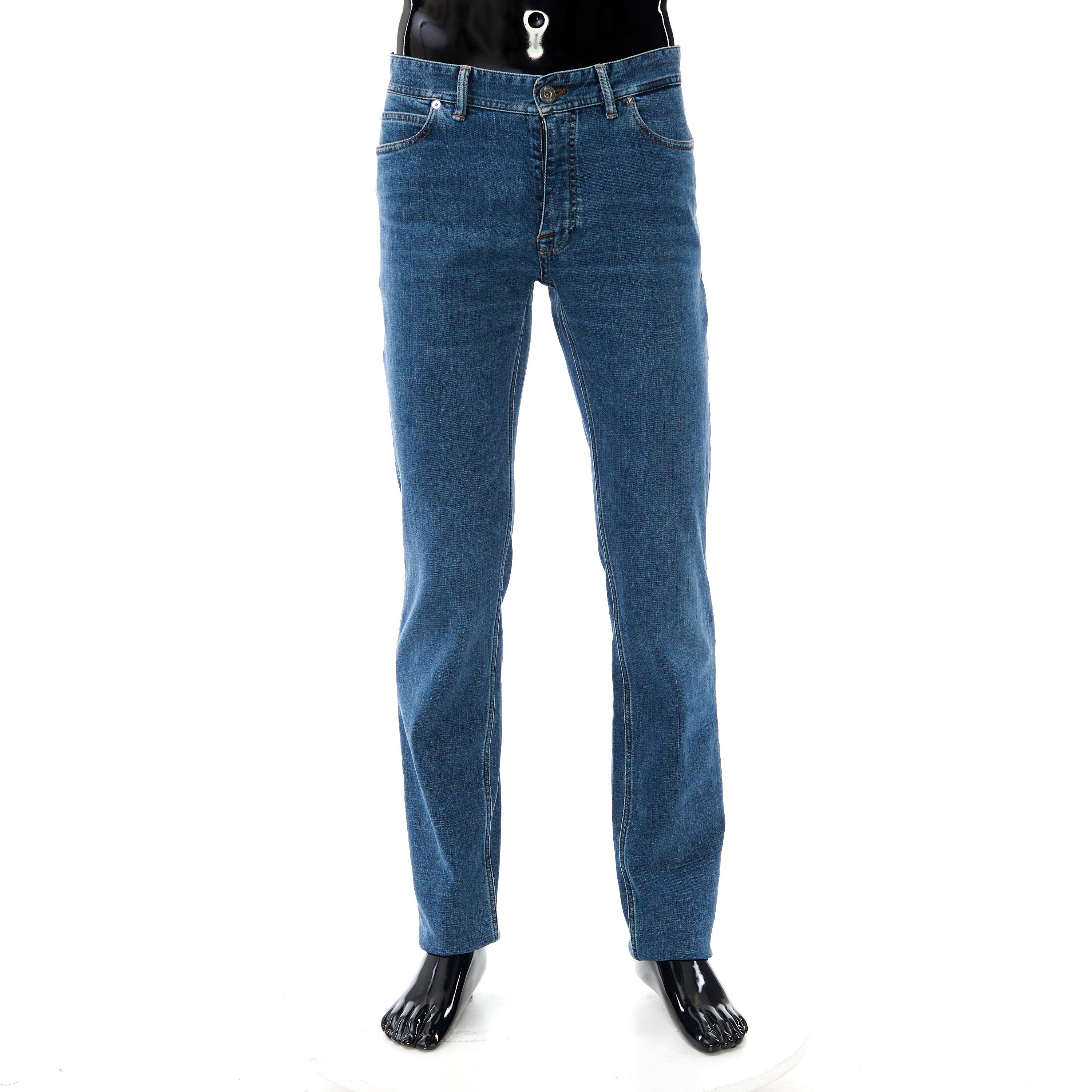 Brioni Regular Fit Jeans In Medium Blue Stretch Cotton Size US 34 / EU 50 - 1 Thumbnail