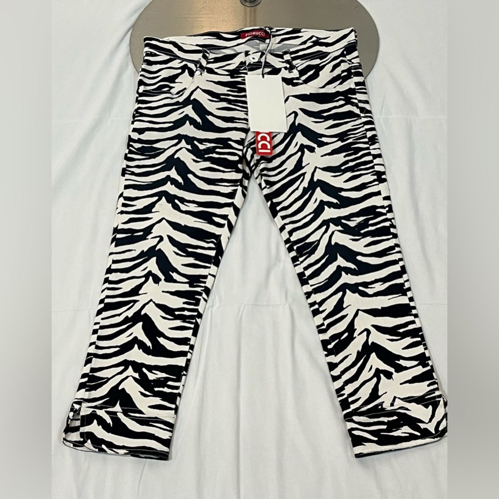 Fiorucci Black and White Animal Print Pants
