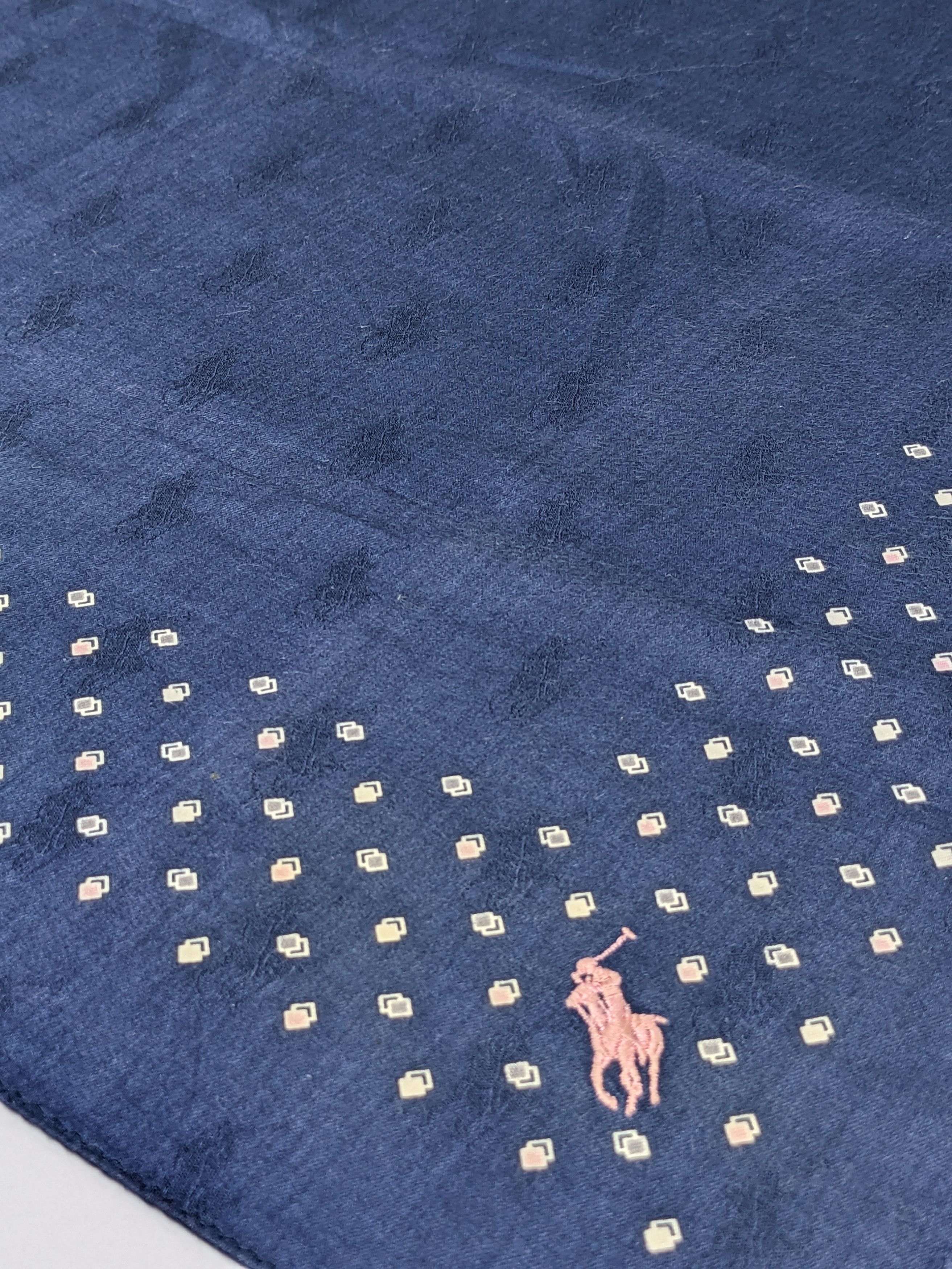 Polo Ralph Lauren Polo Ralph Lauren Navy Blue Jacquard Handkerchief Size ONE SIZE - 2 Thumbnail