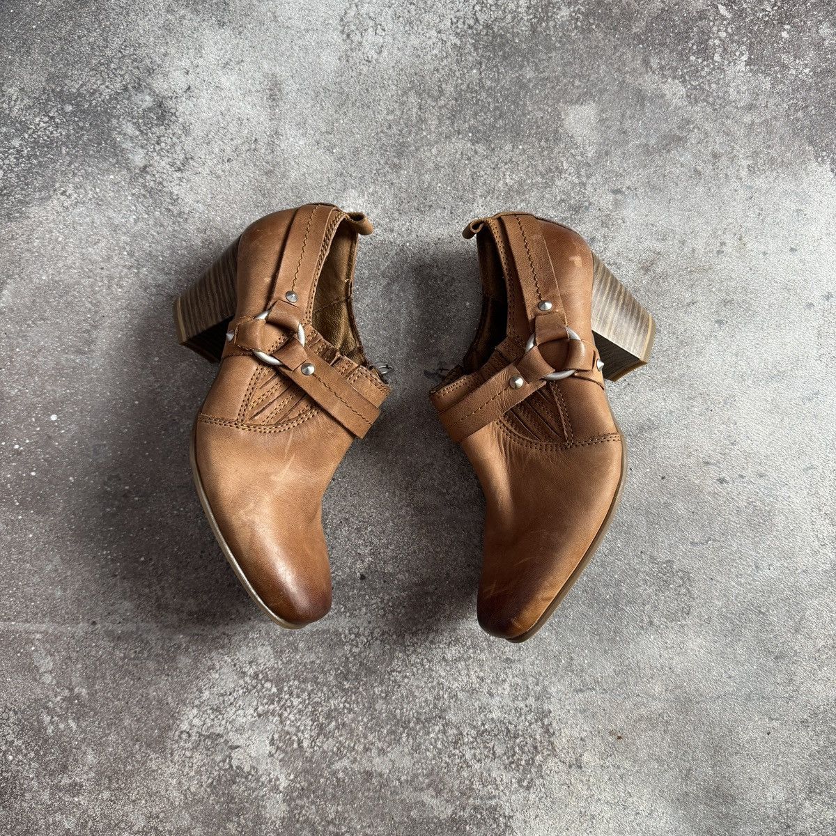 Hysteric Glamour Y2K Strap Details Real Faded Leather Boots Mary Jane Heels Size US 7 / IT 37 - 9 Thumbnail