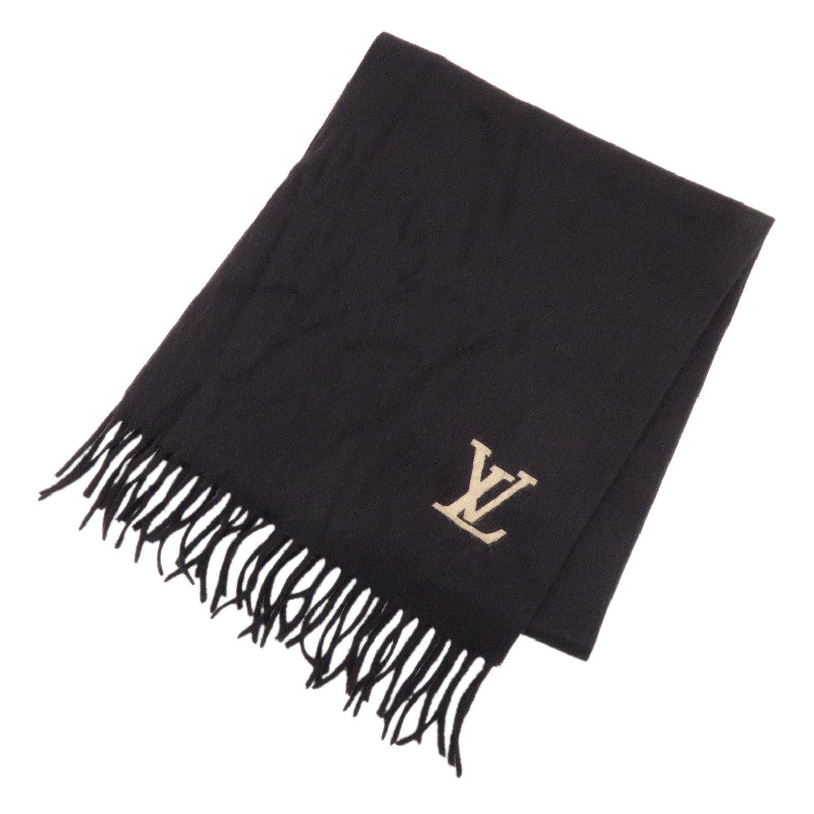 Louis Vuitton Louis Vuitton Logo Cashmere Scarf Black Size ONE SIZE - 1 Thumbnail