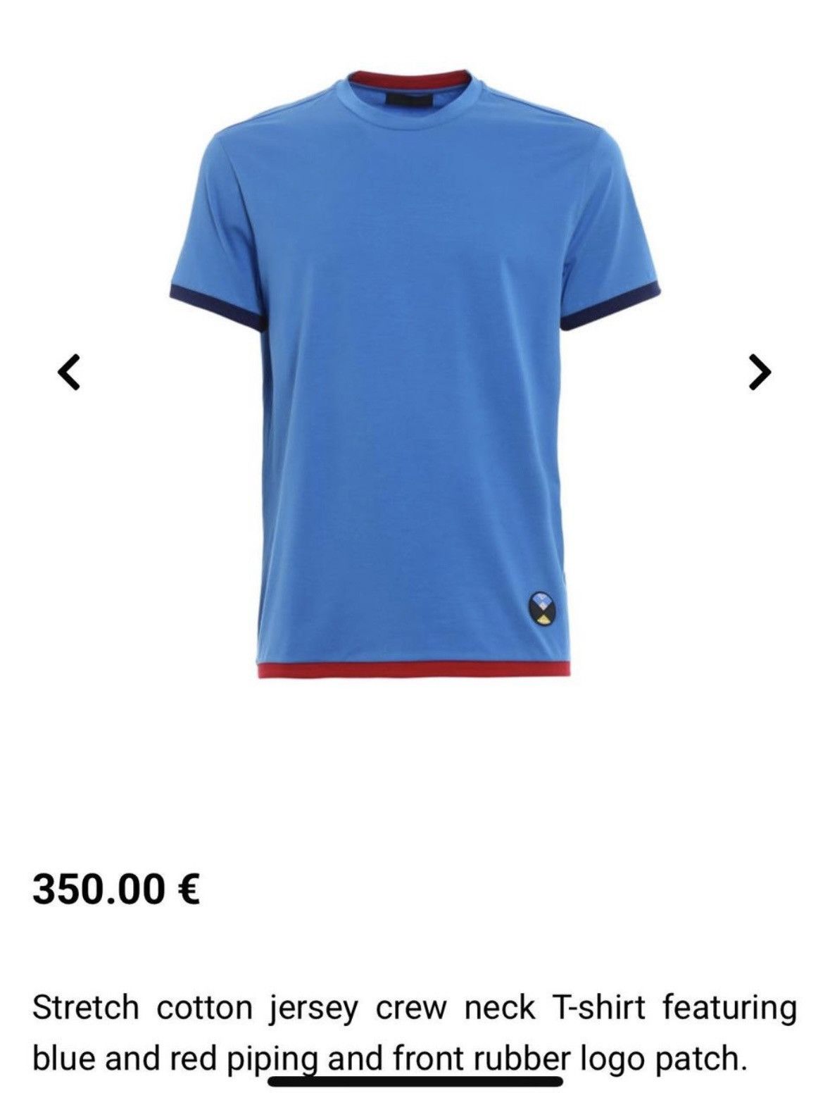 Prada Prada SS18 Blue T-Shirt w/ Rubber Logo Patch Size US S / EU 44-46 / 1 - 5 Thumbnail