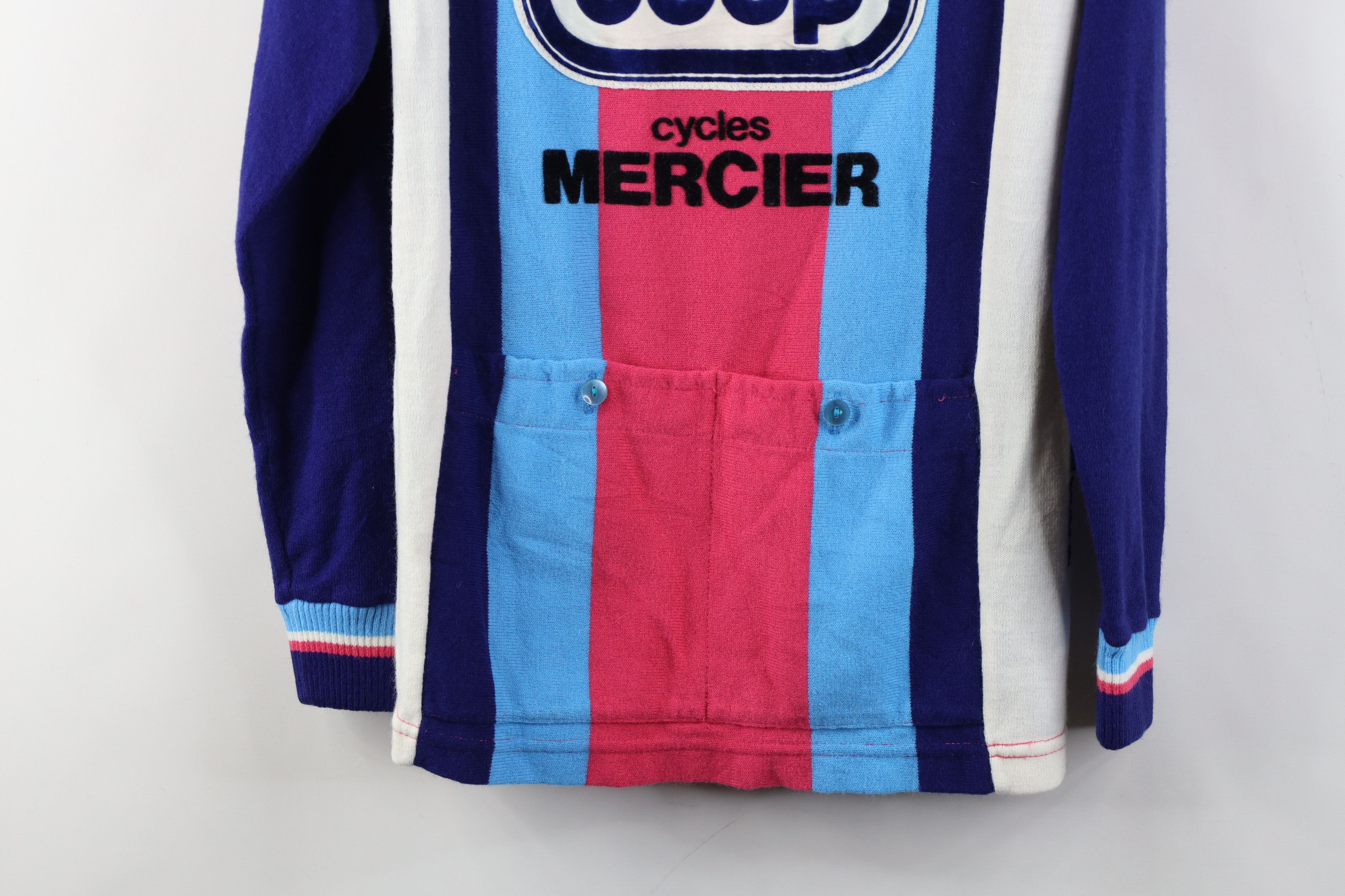 Vintage Vintage 80s Cycles Mercier Knit Long Sleeve Cycling Jersey Size US M / EU 48-50 / 2 - 15 Thumbnail