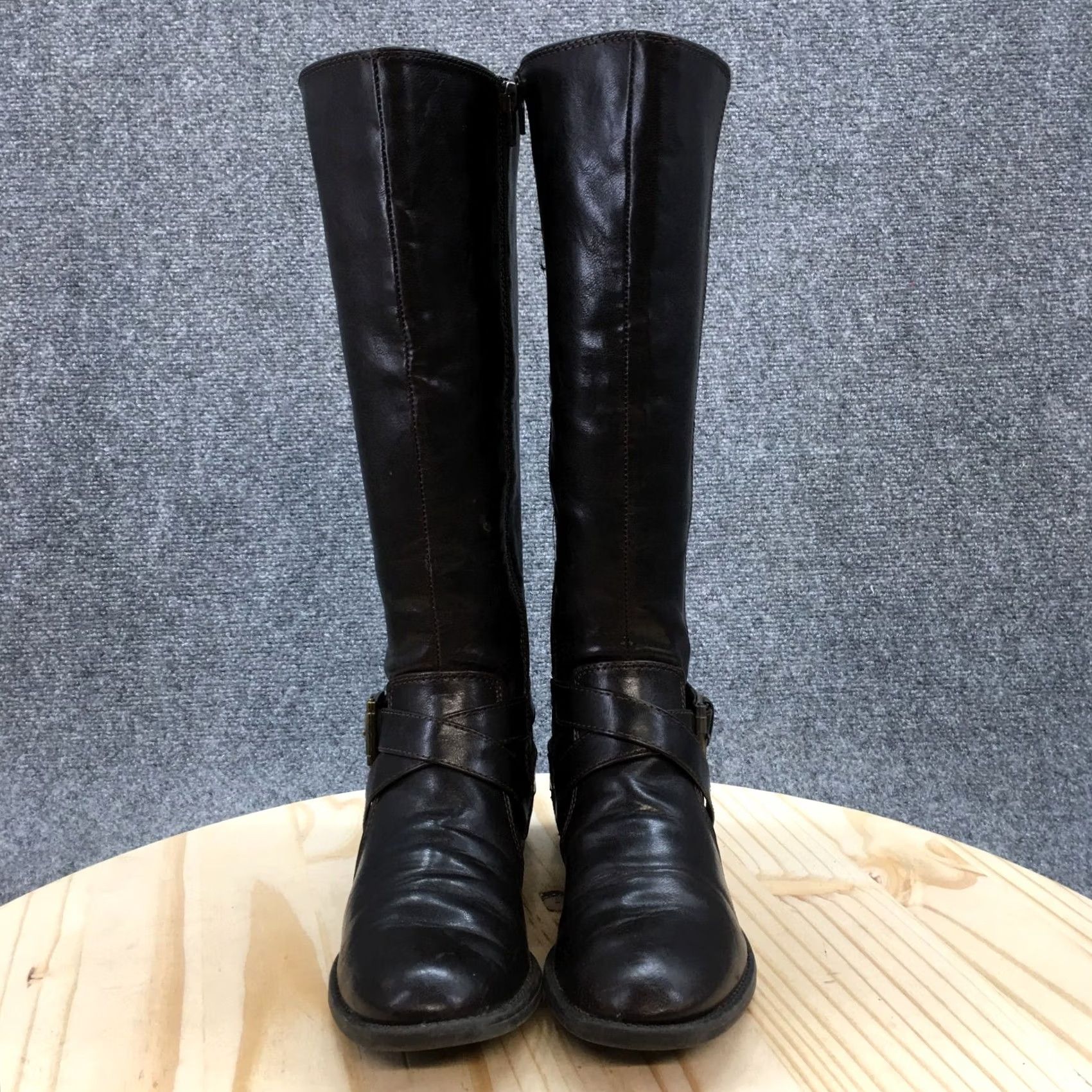 Vintage LifeStride Boots Womens 7 Wide WC Racey Knee High Tall Riding Brown Zipper Size US 7 / IT 37 - 7 Thumbnail