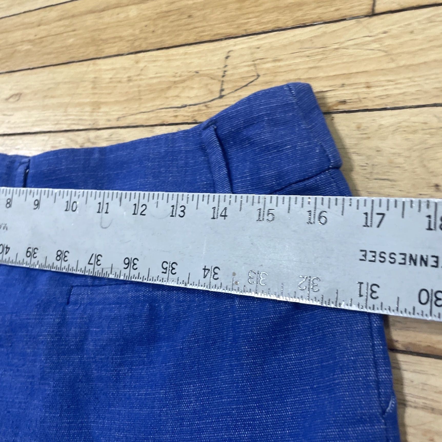 Vintage LOVE...ADY Shorts Women M Blue 1in Inseam Casual Cut-Off Cotton Blend Spandex Stretch USA Made 31x1in XS? Size 32" / US 10 / IT 46 - 7 Thumbnail