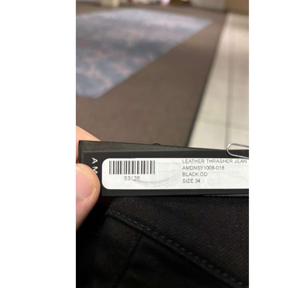 Amiri o1rshd1 Leather Thrasher Jeans in Black Size US 34 / EU 50 - 19 Thumbnail