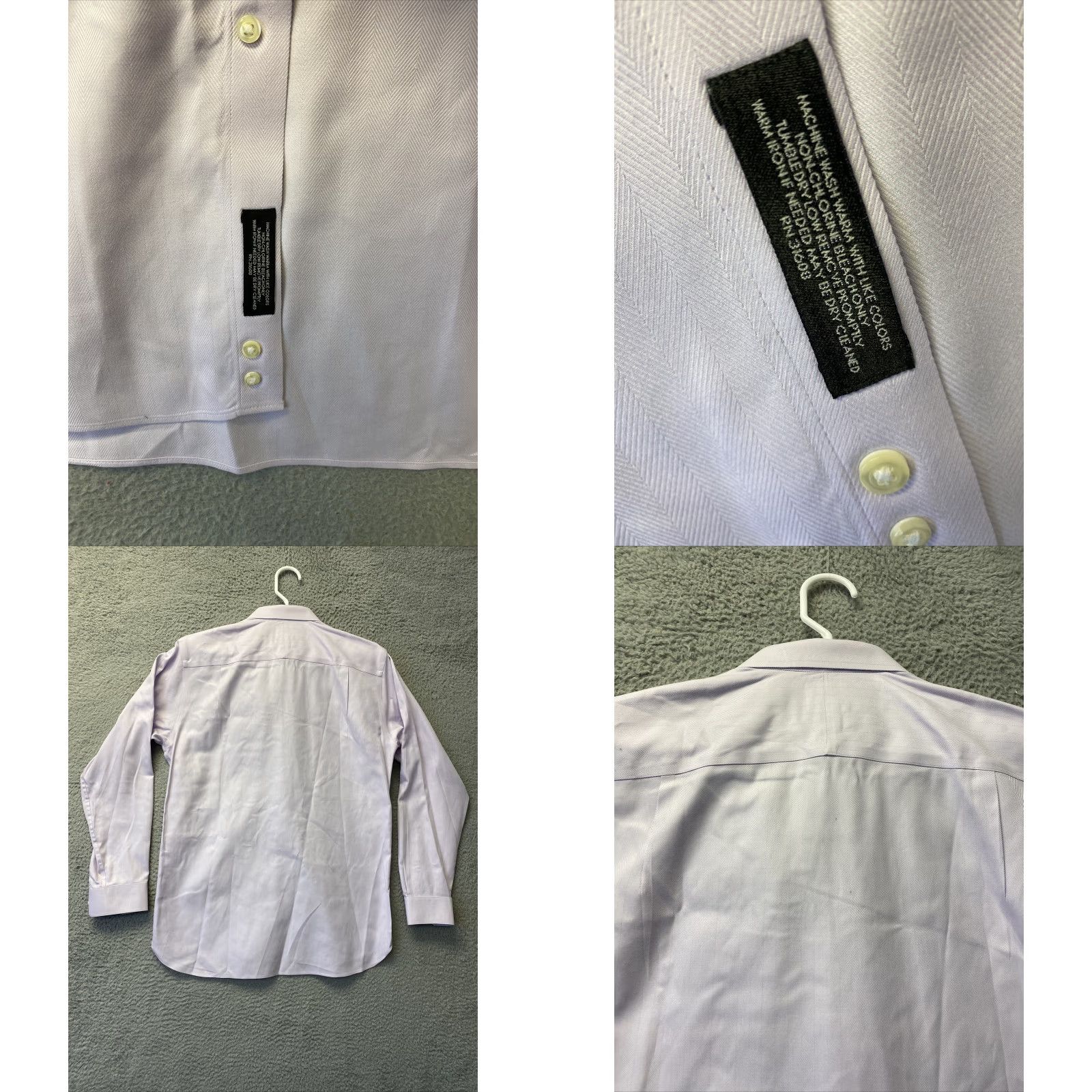 Jos. A. Bank Jos. A. Bank Men's Dress Shirt Long Sleeve Cotton 16 Lavender Solid Business Formal Wedding Size 42R - 8 Thumbnail