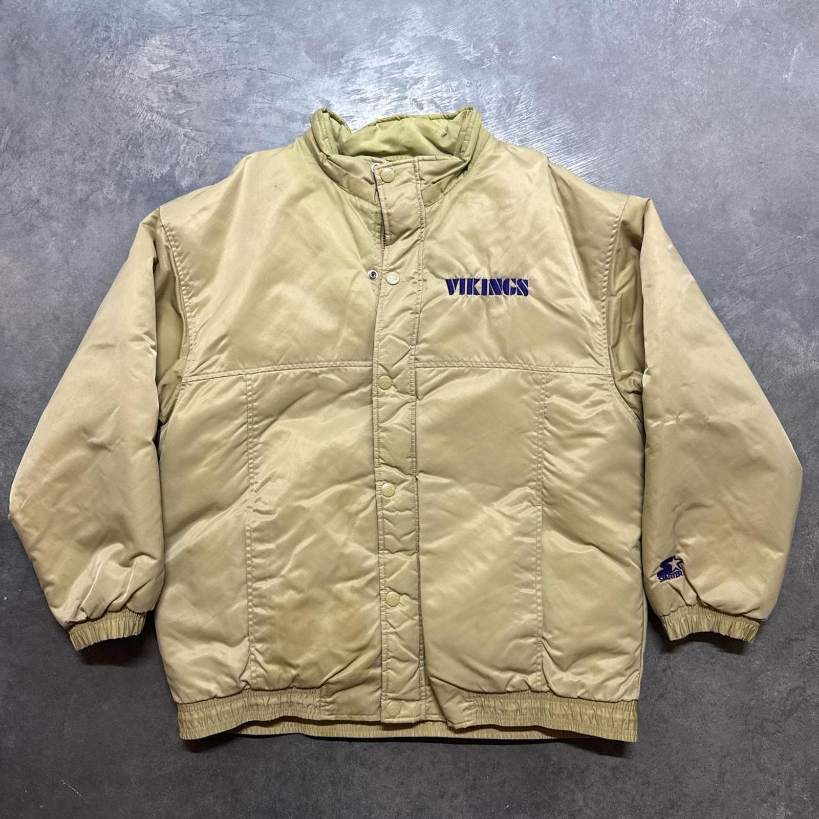 Starter × Vintage Vintage 90s Starter Minnesota Vikings NFL Puffer Jacket Size US L / EU 52-54 / 3 - 3 Thumbnail