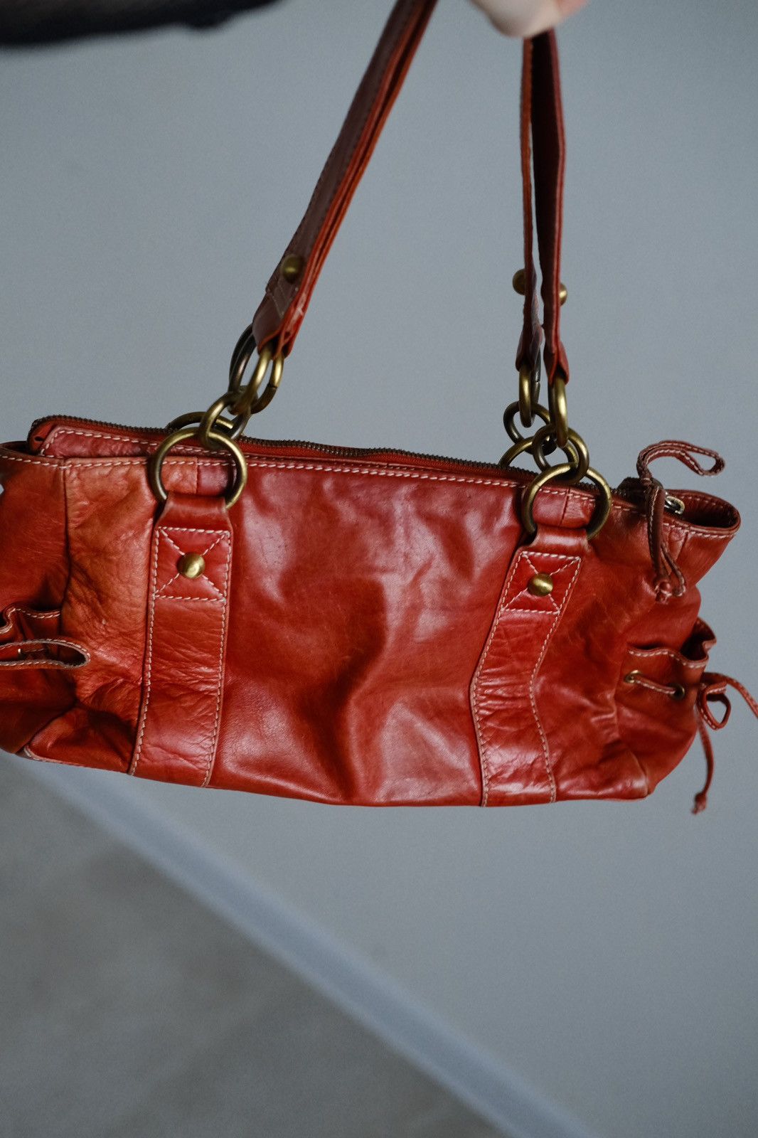 Vintage Red leather y2k grunge bag Size ONE SIZE - 13 Thumbnail