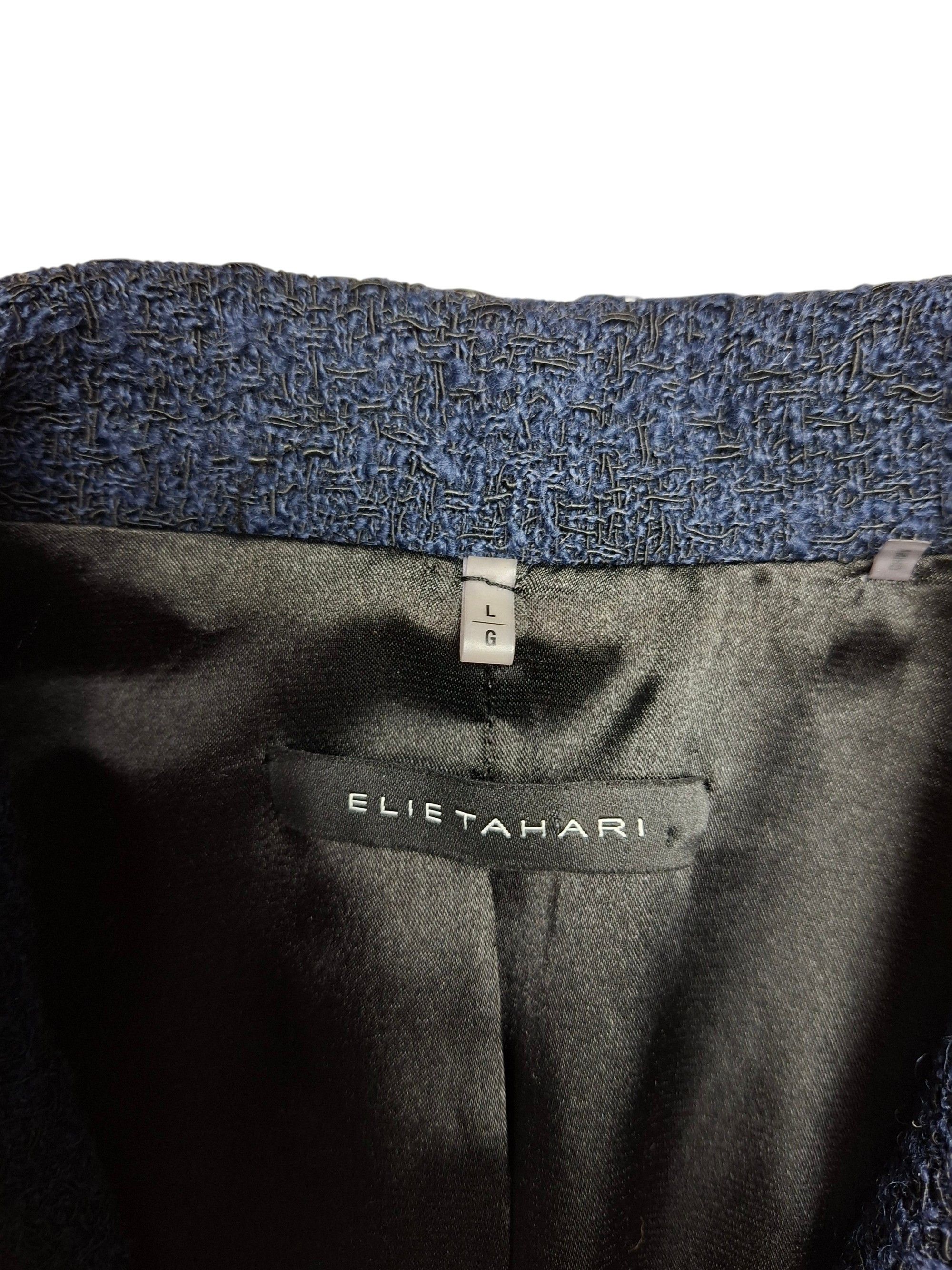 Elie Tahari Elie Tahari Navy Blue Wool Alpaca Mohair Lace Blazer Size L / US 10 / IT 46 - 5 Thumbnail