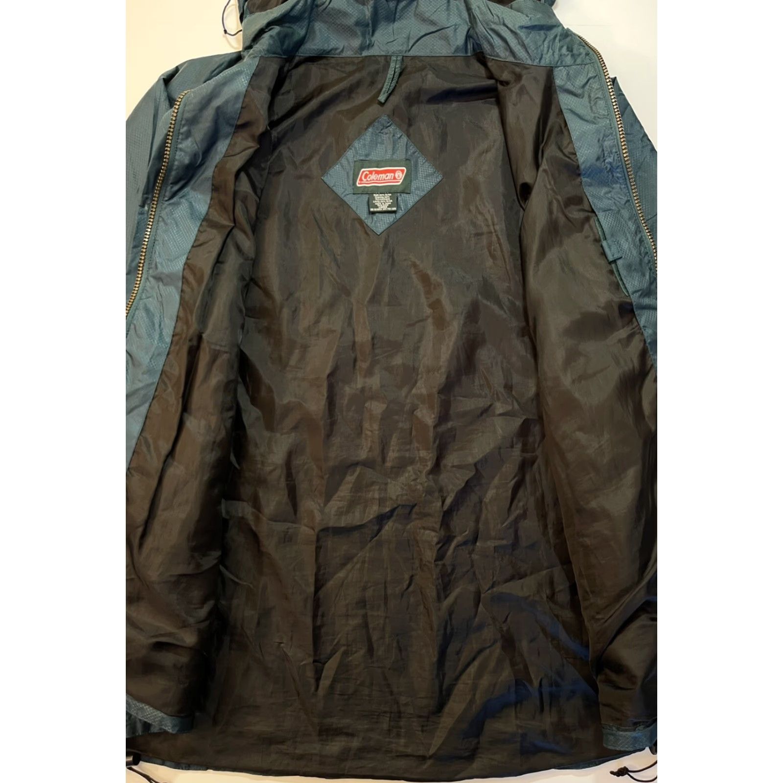 Rains VINTAGE Coleman Full Zip Men's Rain Jacket Windbreaker Hiking Green Blue Sz L Environmental Outdoor Fall Winter Spring Size US L / EU 52-54 / 3 - 3 Thumbnail