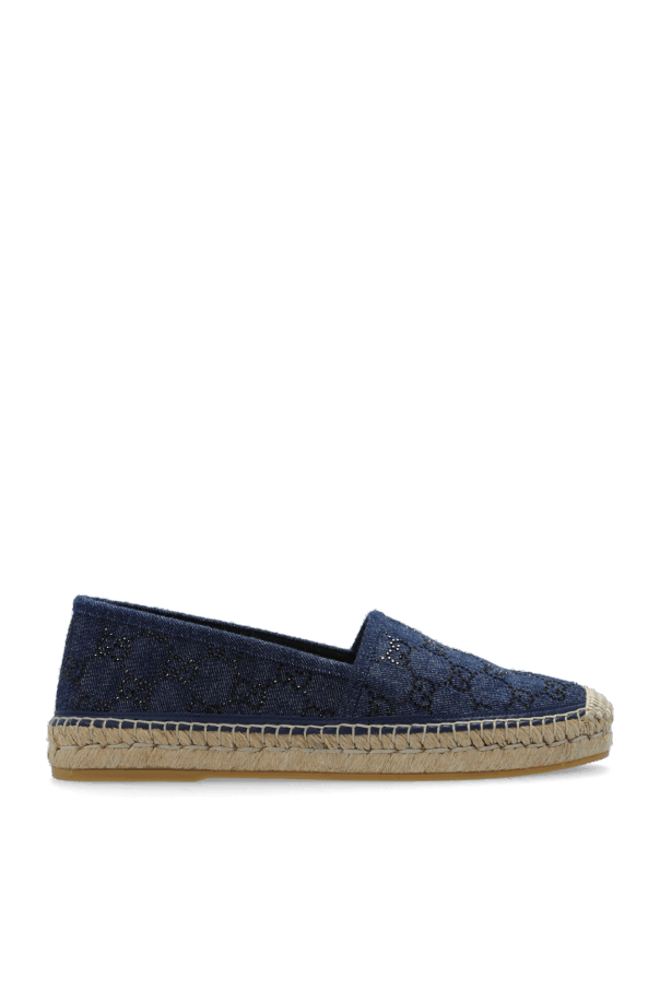 Gucci o1s1wg110125 Espadrille With GG Crystals in Navy Blue Size US 9 / IT 39 - 1 Thumbnail