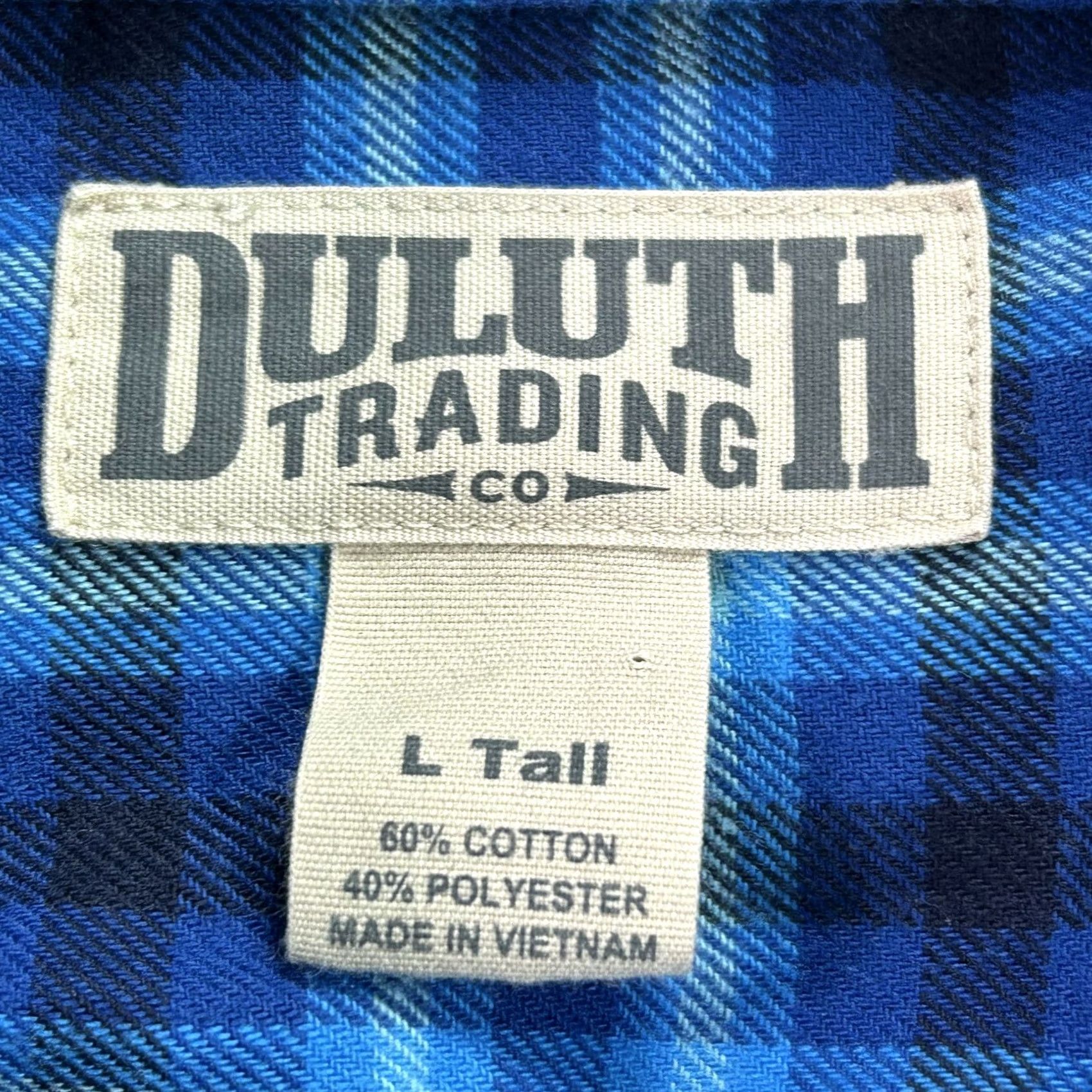 Duluth Trading Company Duluth Trading Co Shirt Mens LT Blue Plaid Flannel Button Up Casual Workwear Big & Tall Size US L / EU 52-54 / 3 - 4 Thumbnail