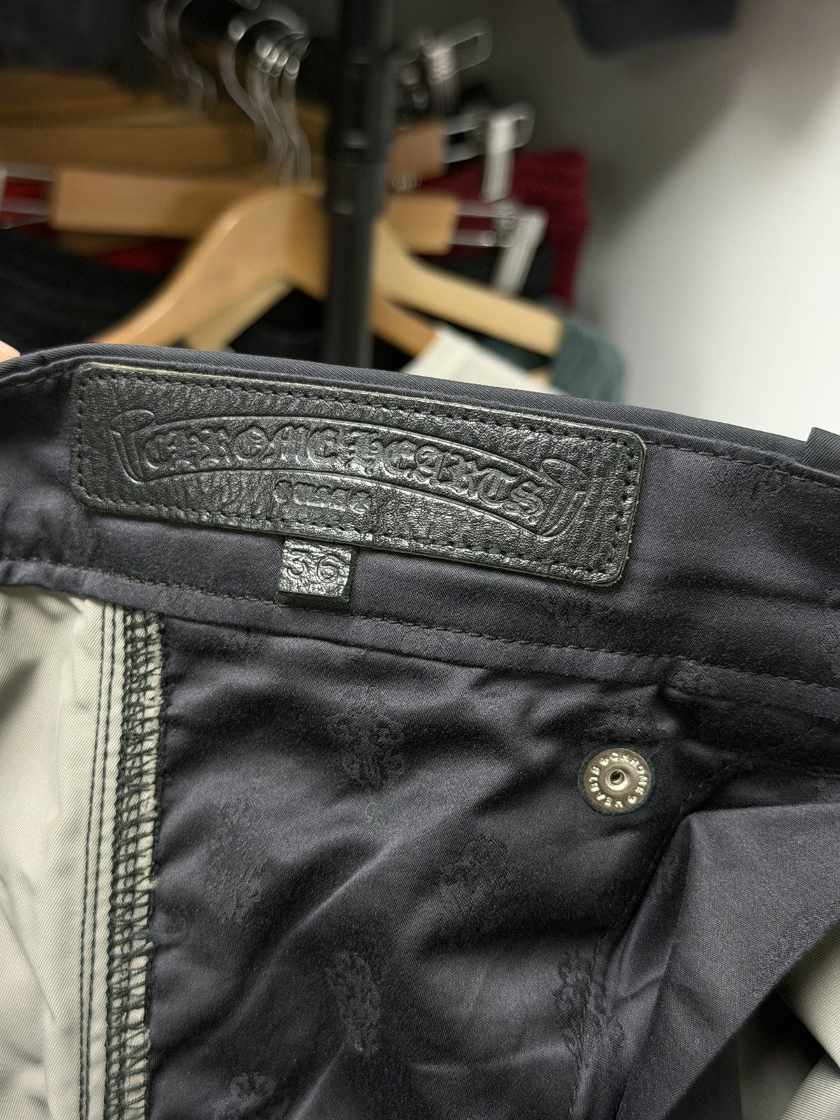 Chrome Hearts Chrome Hearts Navy Nylon Leather Double Knee Pants Size US 36 / EU 52 - 7 Thumbnail