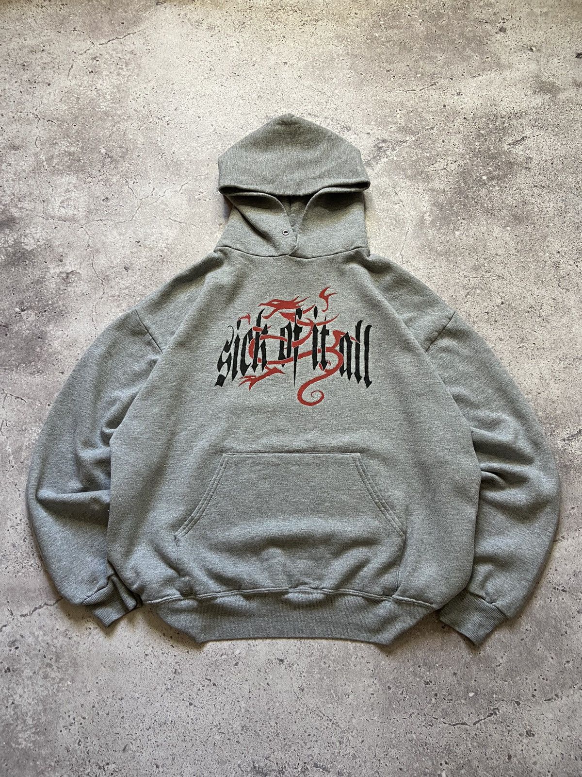 Vintage Vintage 90’s “SICK OF IT ALL” Hardcore Hoodie Size US XL / EU 56 / 4 - 1 Thumbnail