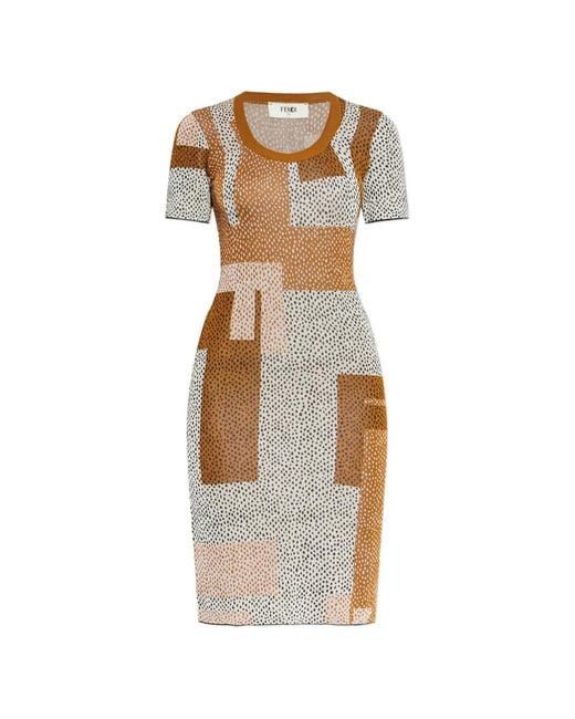 Fendi os11x0526 Midi Dress in Multicolor Size M / US 6-8 / IT 42-44 - 1 Thumbnail