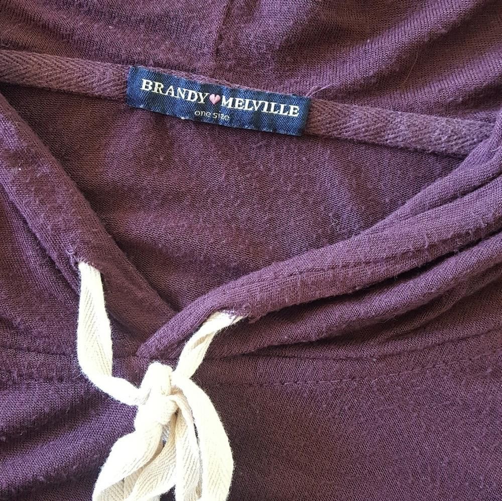 Designer Dark Burgundy Hooded Melville Thin Sweatshirt Size ONE SIZE - 3 Thumbnail