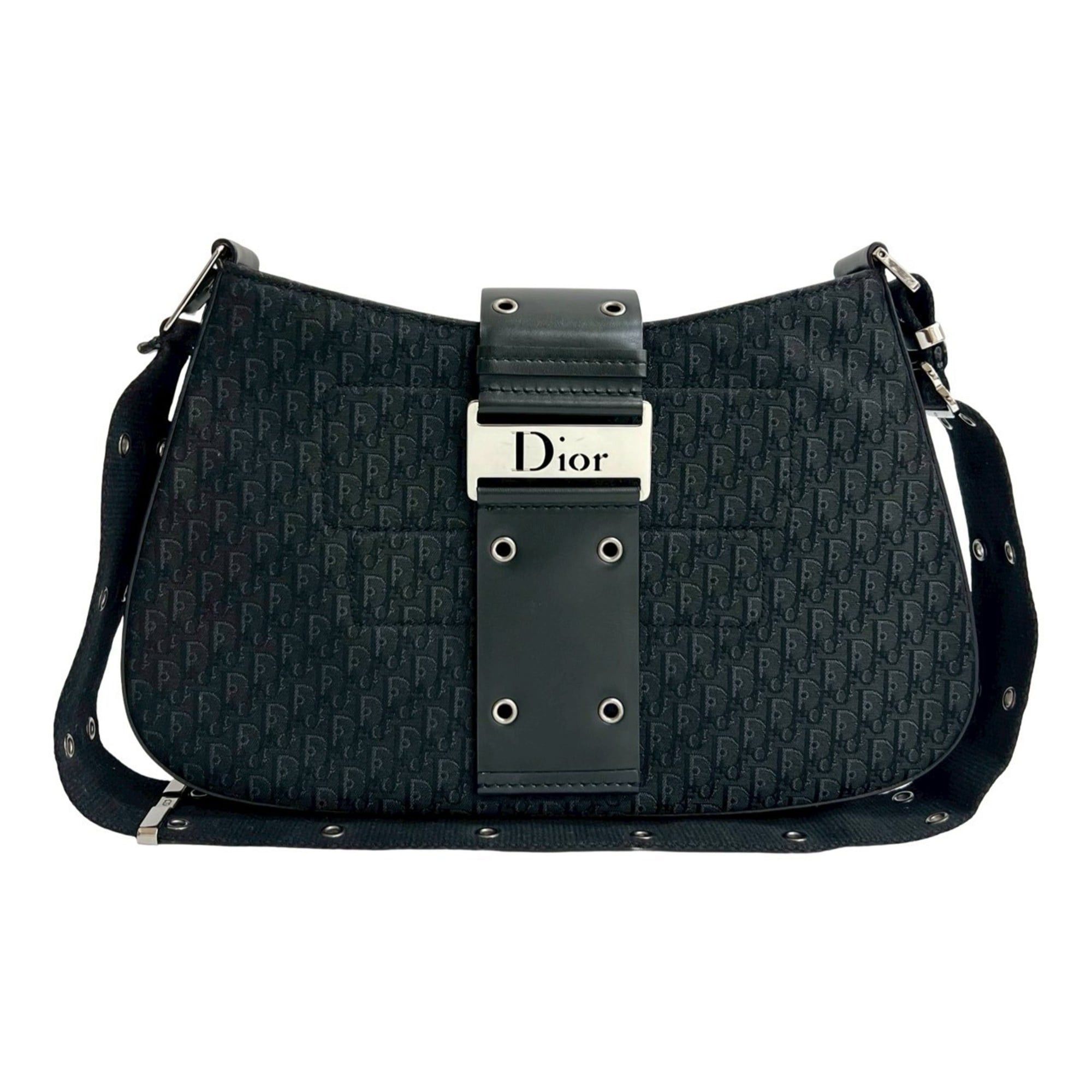 Dior Christian Dior Trotter pattern canvas and leather shoulder bag/pouch, black, 28412 Size ONE SIZE - 1 Thumbnail