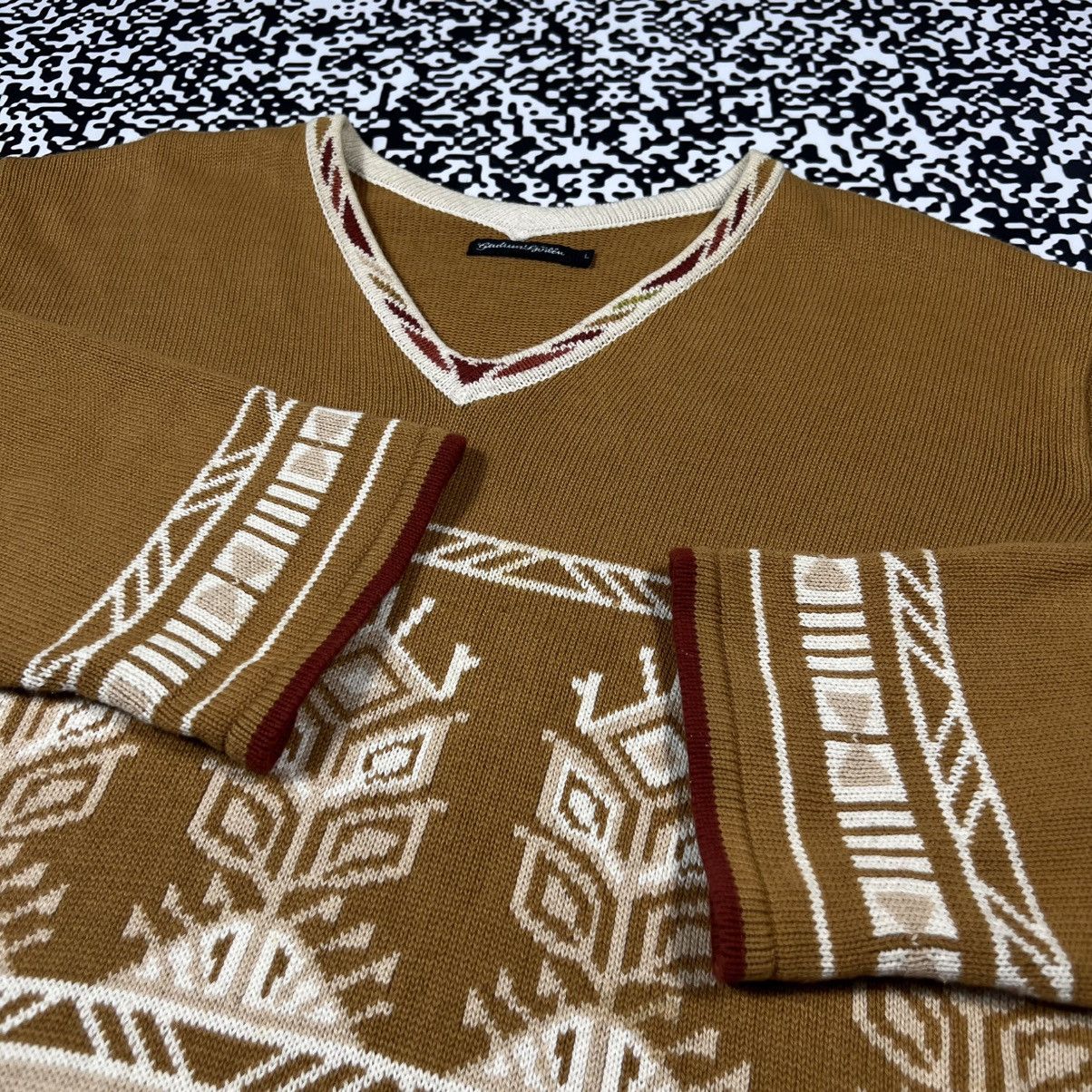Gudrun Sjoden Vintage Y2K Gudrun Sjoden Retro Aztec Knitted Boxy Sweater Size L / US 10 / IT 46 - 8 Thumbnail