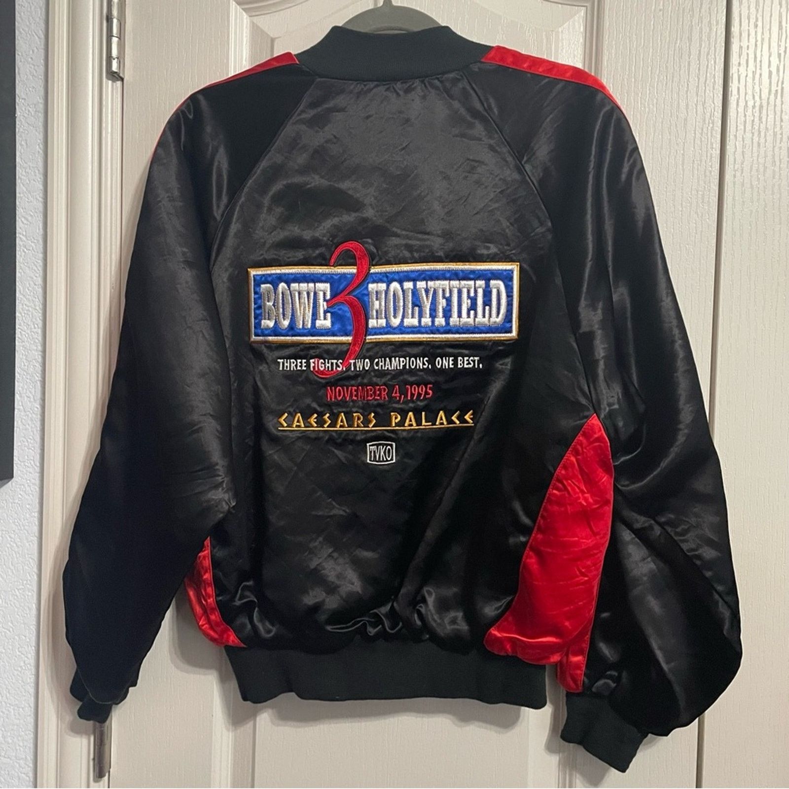Vintage Vintage 1995 Bowe Holyfield 3 Caesars Palace Boxing Jacket Size US M / EU 48-50 / 2 - 3 Thumbnail