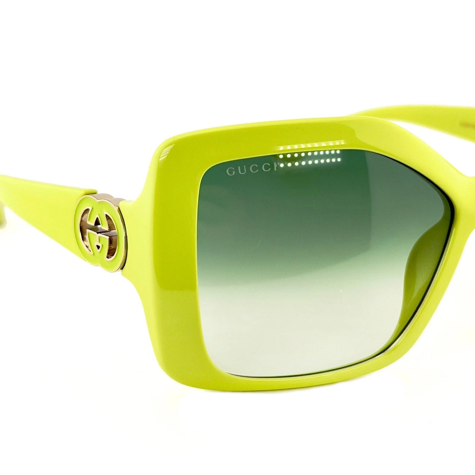 Gucci GUCCI GG2015S Lime Green 2015 Logo Oversized Sunglasses 004 Size ONE SIZE - 8 Thumbnail