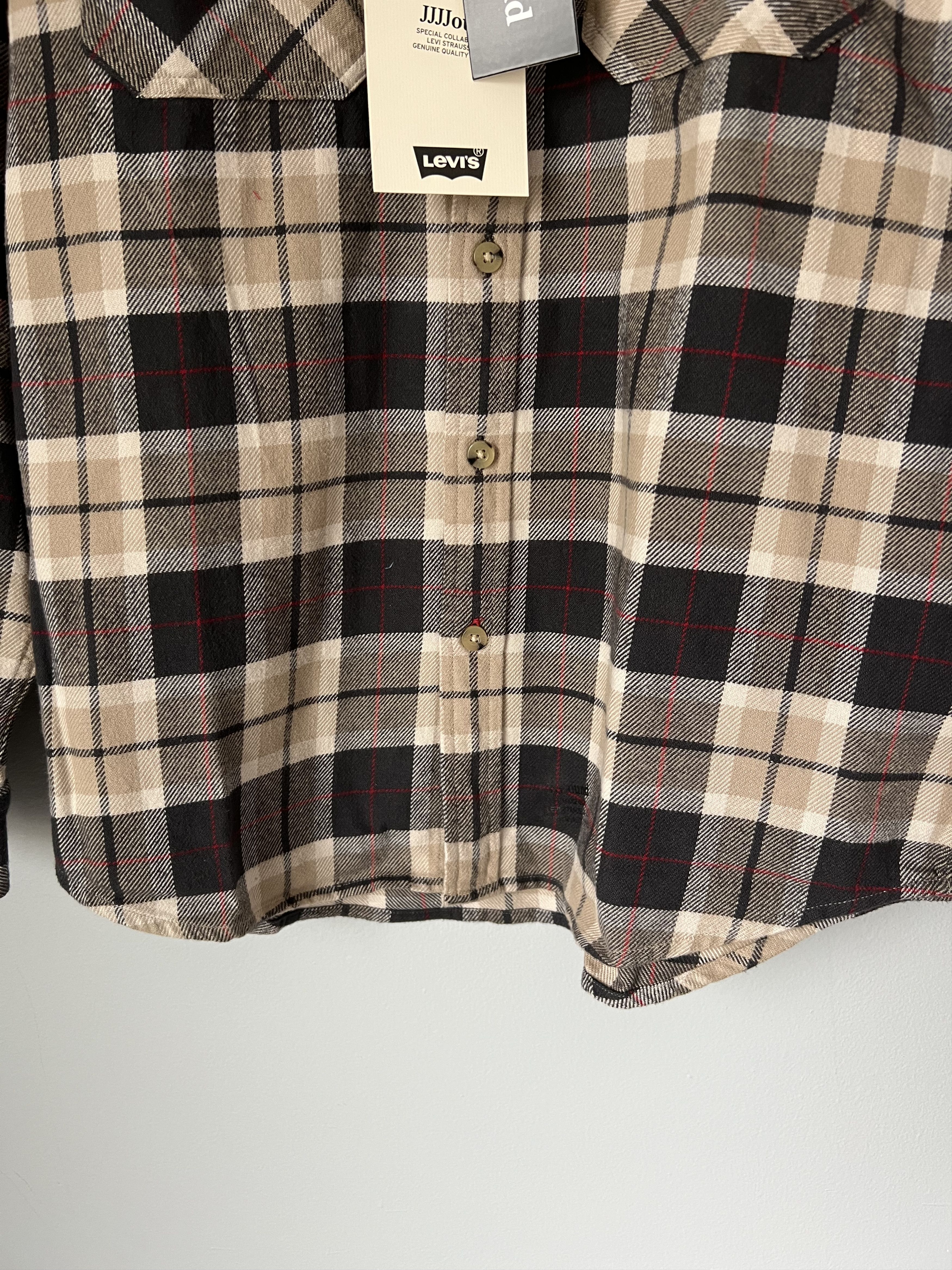 JJJJound × Levi's JJJJound Levi's Plaid Shirt in Beige Size US S / EU 44-46 / 1 - 3 Thumbnail
