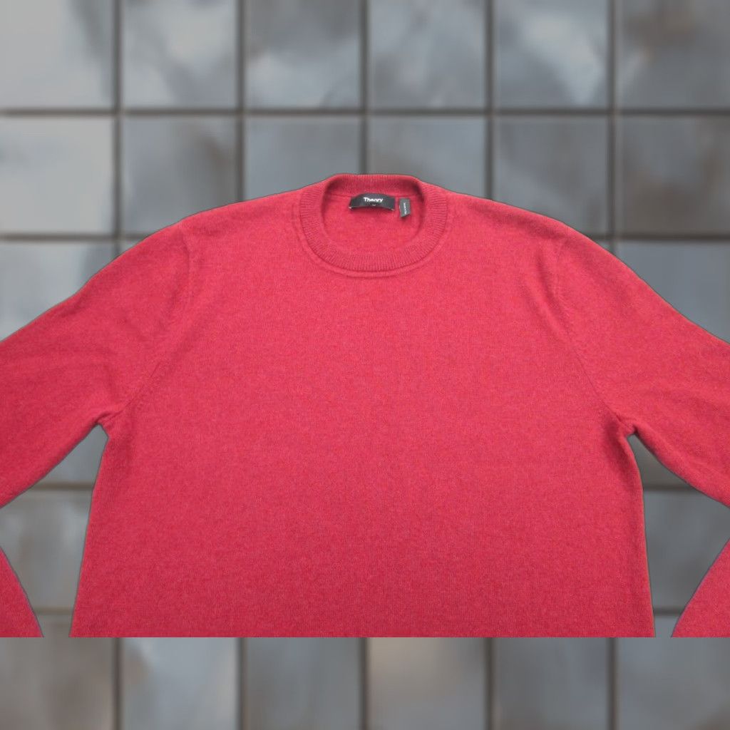 Theory Theory Mens Sweater Knit Pullover Red Crewneck Solid Classic M Size US M / EU 48-50 / 2 - 1 Thumbnail