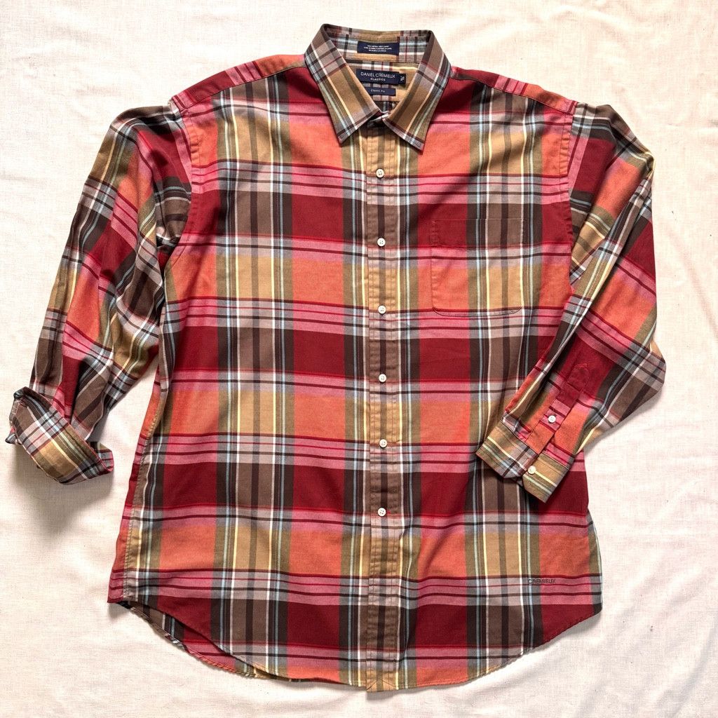 Daniel Cremieux Daniel Cremieux Classics Red Plaid Thin Cotton Button Down Size US XL / EU 56 / 4 - 1 Thumbnail