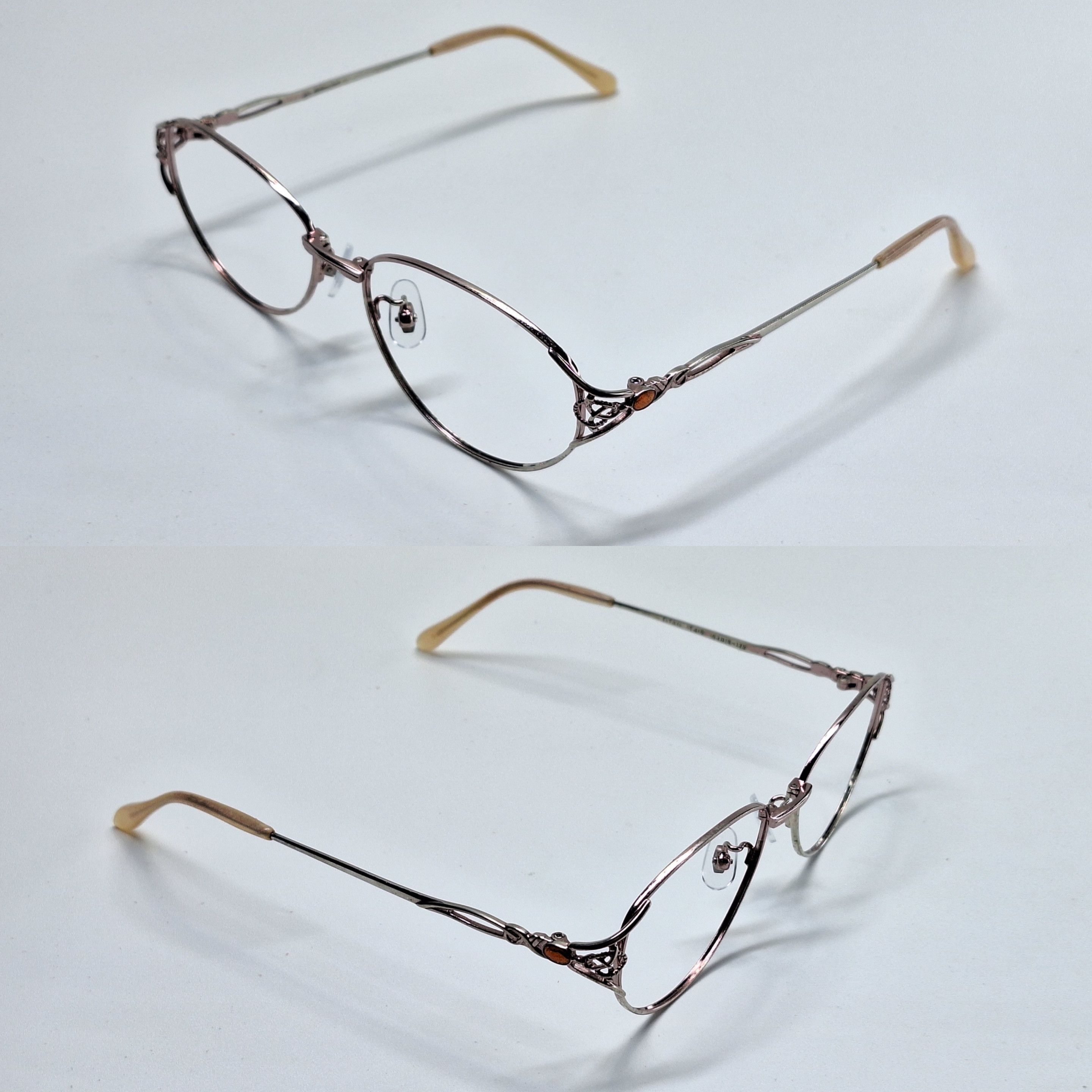 Other 00s Japan Vintage T415 Pink Gold Amber Titanium Frame Size ONE SIZE - 8 Thumbnail