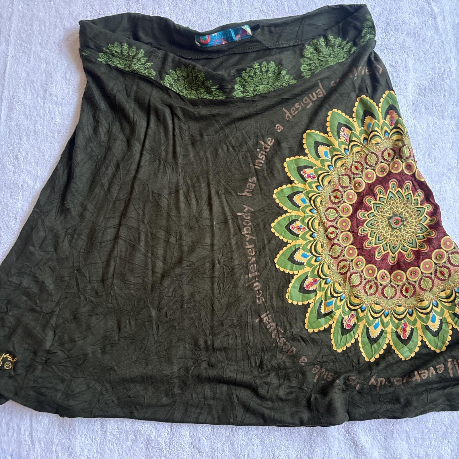 Desigual vintage green desigual midi skirt Size 40" / US 18 - 3 Thumbnail
