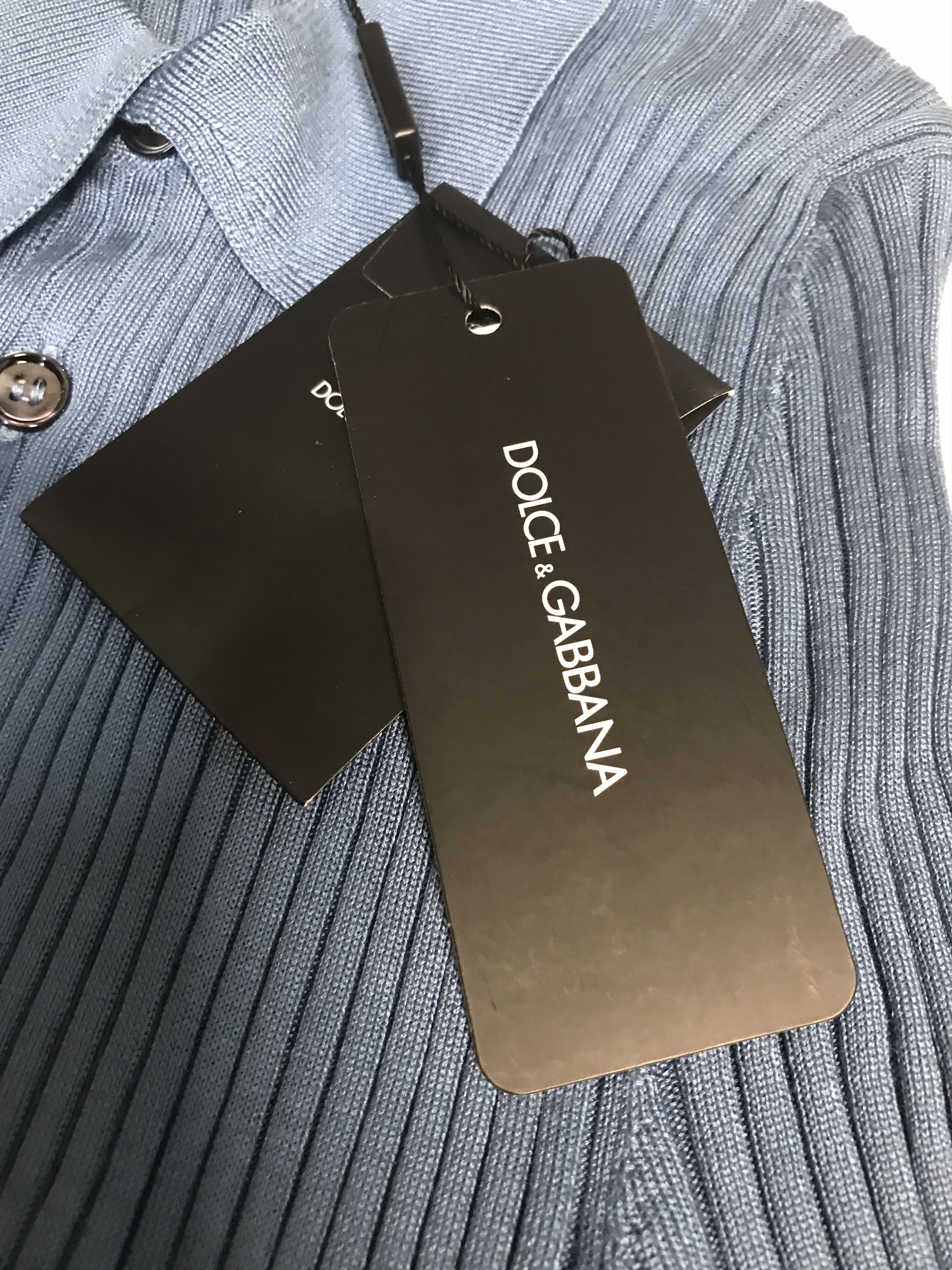 Dolce & Gabbana Dolce & Gabbana Men’s Silk Henley Shirt - Blue Size US S / EU 44-46 / 1 - 5 Thumbnail
