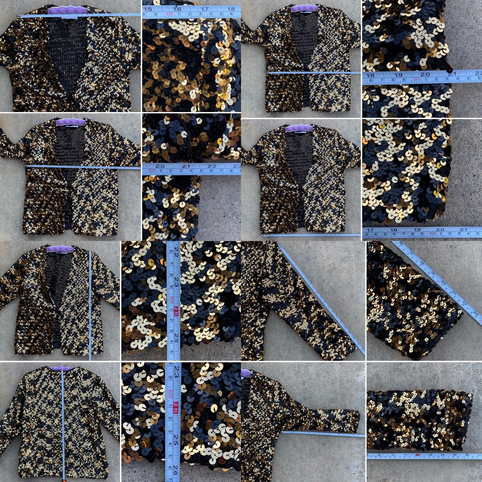 Vintage VINTAGE L Rothschild Sequin Jacket Black & Gold M/L San Francisco 80s Disco Womens Size M / US 6-8 / IT 42-44 - 8 Thumbnail
