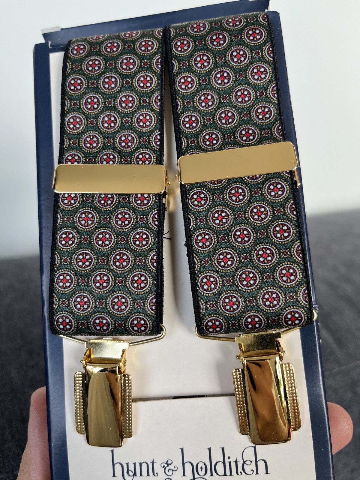 Vintage Hunt & Holditch Green Suspenders Size ONE SIZE - 6 Thumbnail