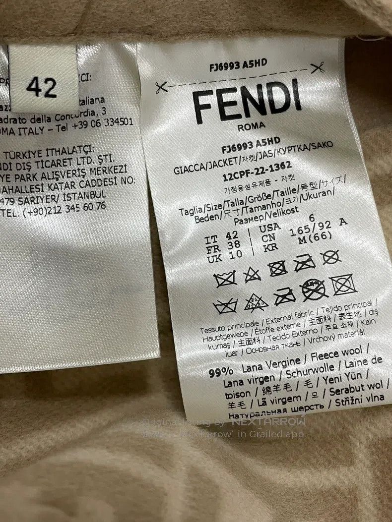 Fendi Fendi Beige Two-Sided Hooded Jacket, One Side Solid Color Size S / US 4 / IT 40 - 6 Thumbnail