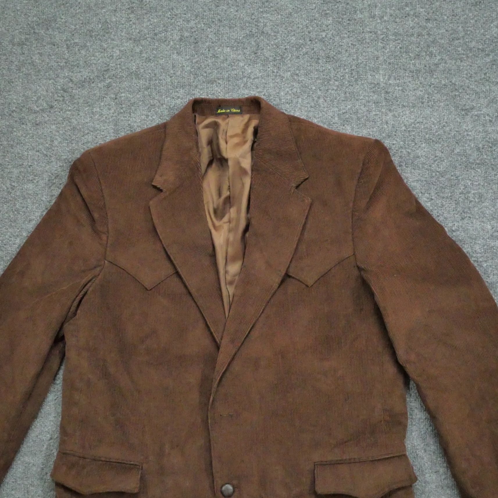 Vintage Circle S Blazer Mens 44 L Long Brown Corduroy Elbow Pads Western Country Jacket Size 44R - 3 Thumbnail