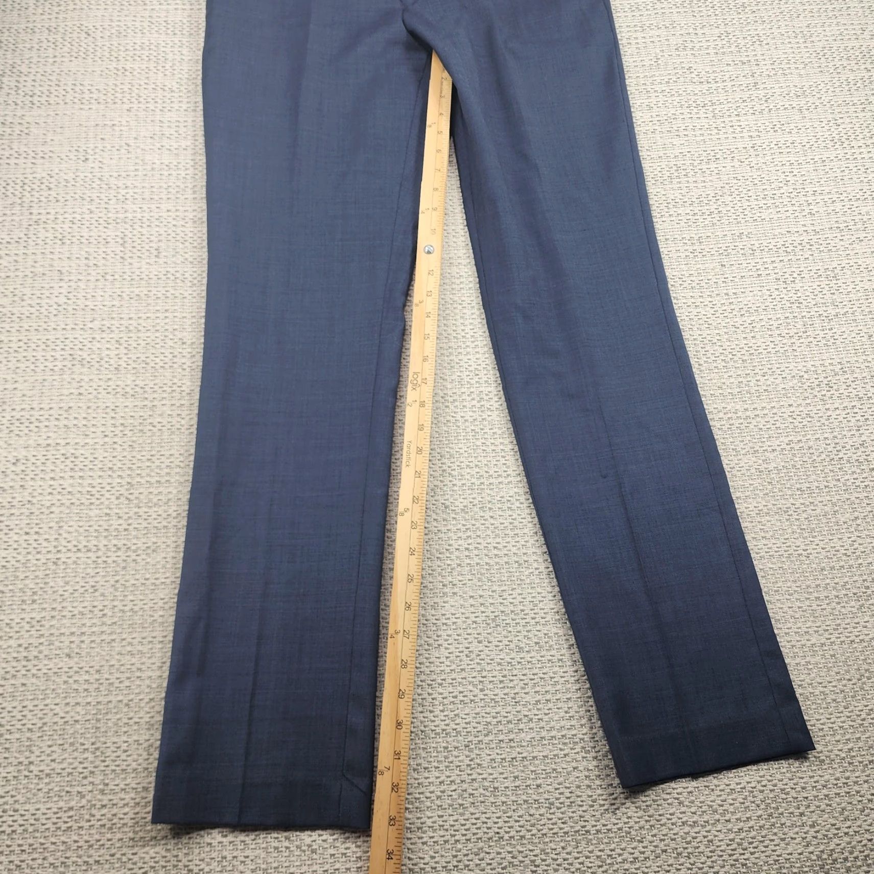 Original Penguin Original Penguin Pants Mens 35x34 Blue Wool Blend Dress Trousers Flat Front Size US 35 - 5 Thumbnail
