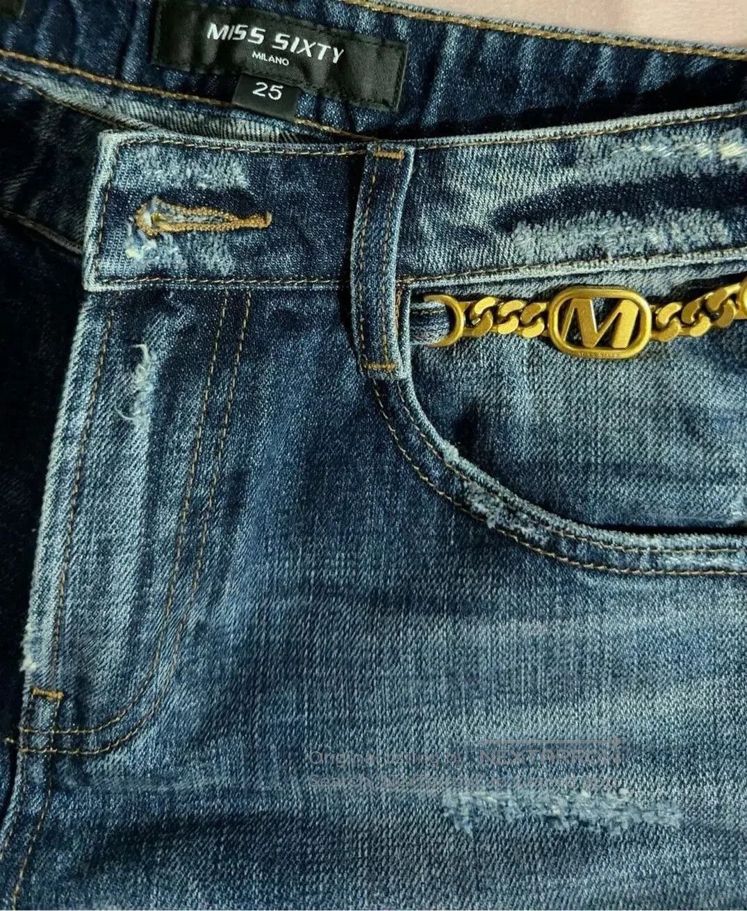 Miss Sixty Miss Sixty Washed Blue Straight Jeans. Size 25" / US 0 / IT 36 - 2 Thumbnail