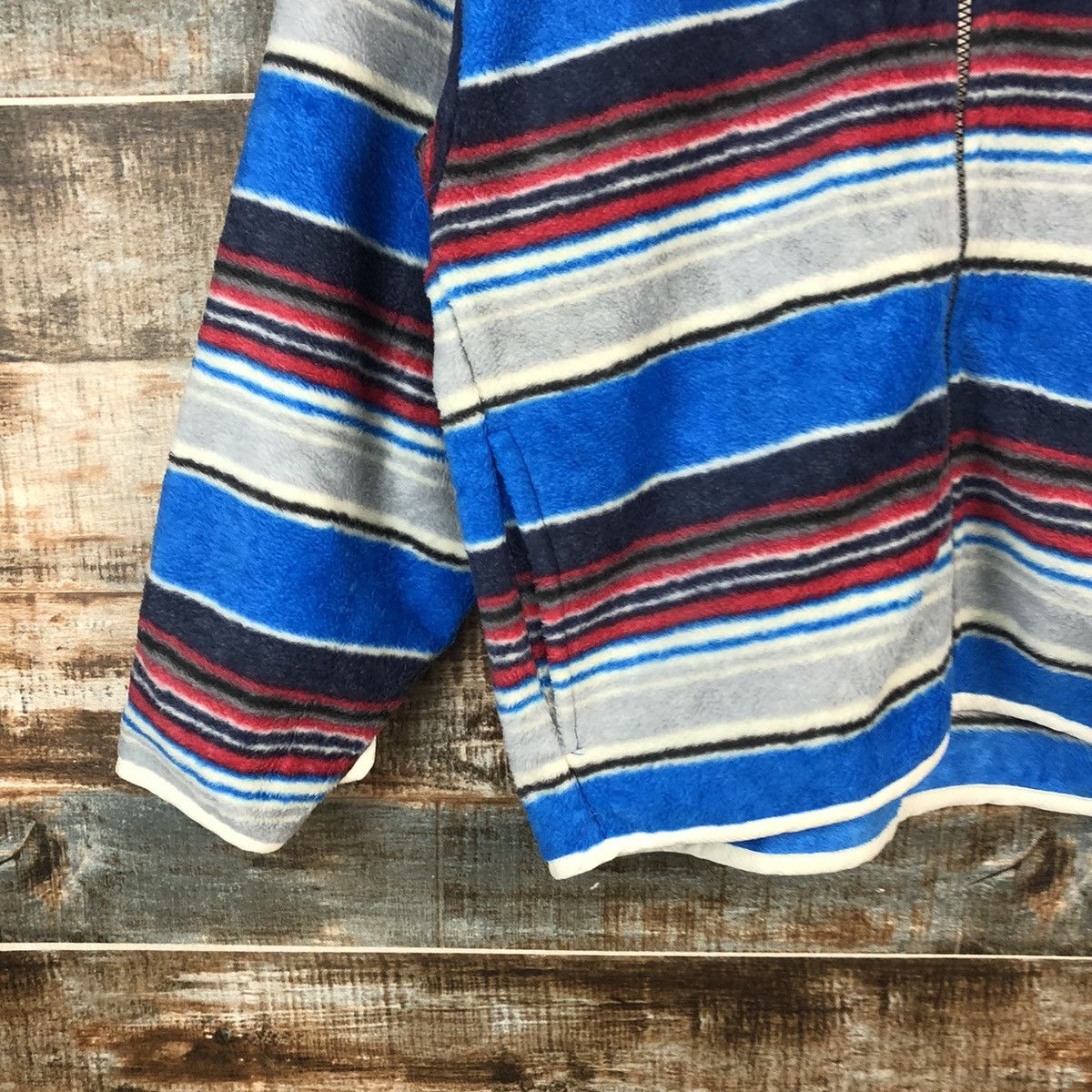 Ellesse × Homespun Knitwear Ellesse Blue fleece stripe Knitwear #A2402 Size US M / EU 48-50 / 2 - 7 Thumbnail