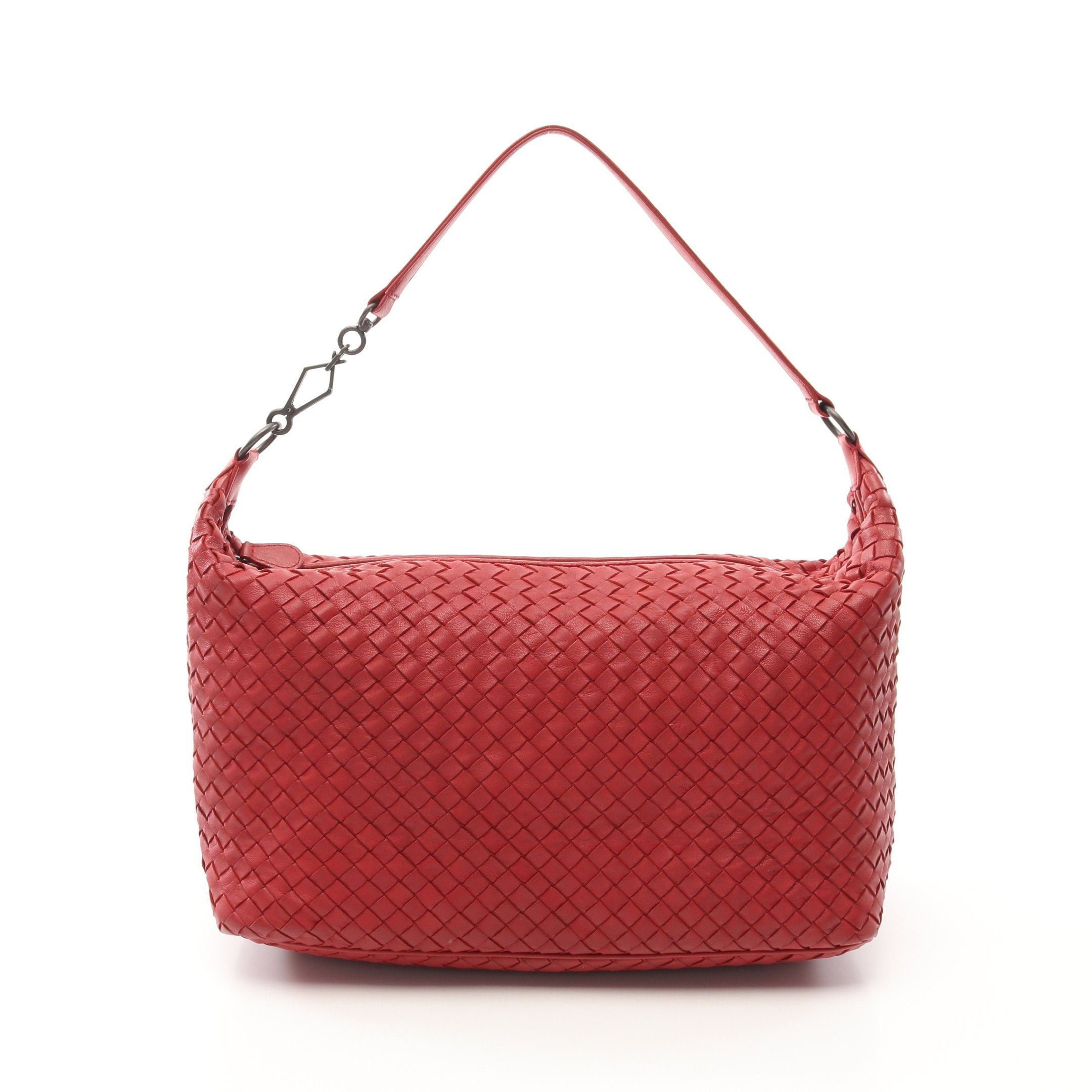 Bottega Veneta Bottega Veneta Intrecciato One Shoulder Bag Leather Red Size ONE SIZE - 1 Thumbnail