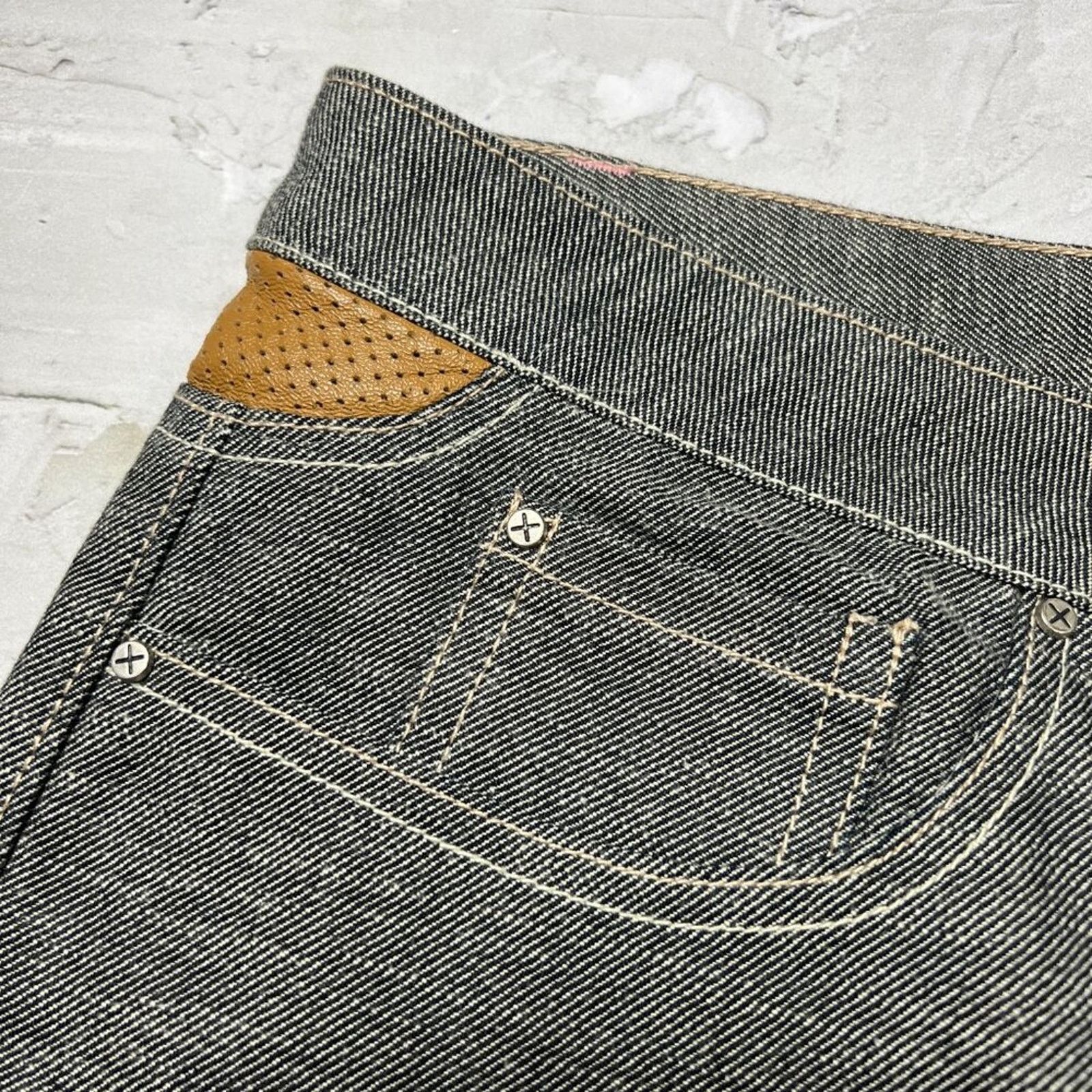 Other Koperhaus Gray Leather Detail Jeans Size 29 Straight Denim Size 29" - 9 Thumbnail
