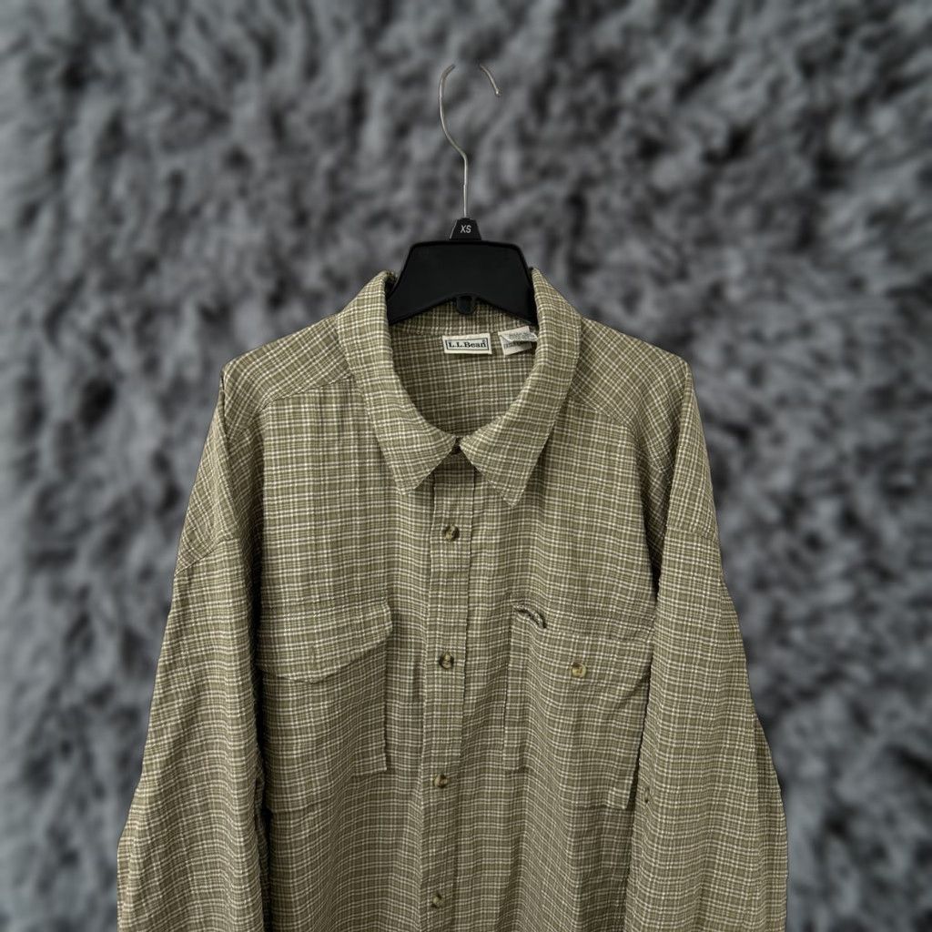 Vintage VINTAGE LL Bean Shirt Mens XL Green Plaid Button Down Pockets Outdoor L/S Knit? Size US XL / EU 56 / 4 - 1 Thumbnail