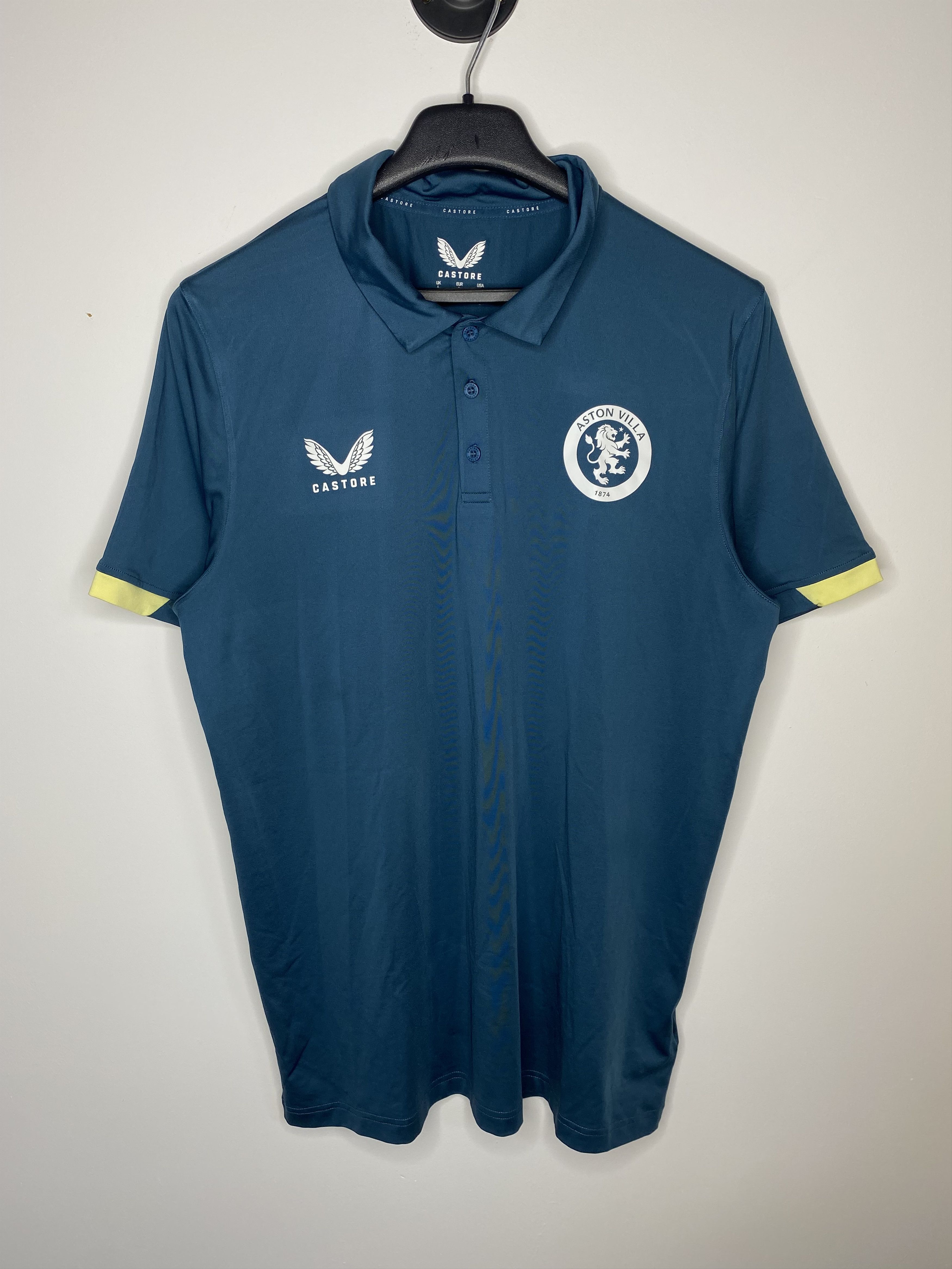 Castore ASTON VILLA 2022 TRAINING POLO FOOTBALL SHIRT SOCCER JERSEY Size US L / EU 52-54 / 3 - 1 Thumbnail